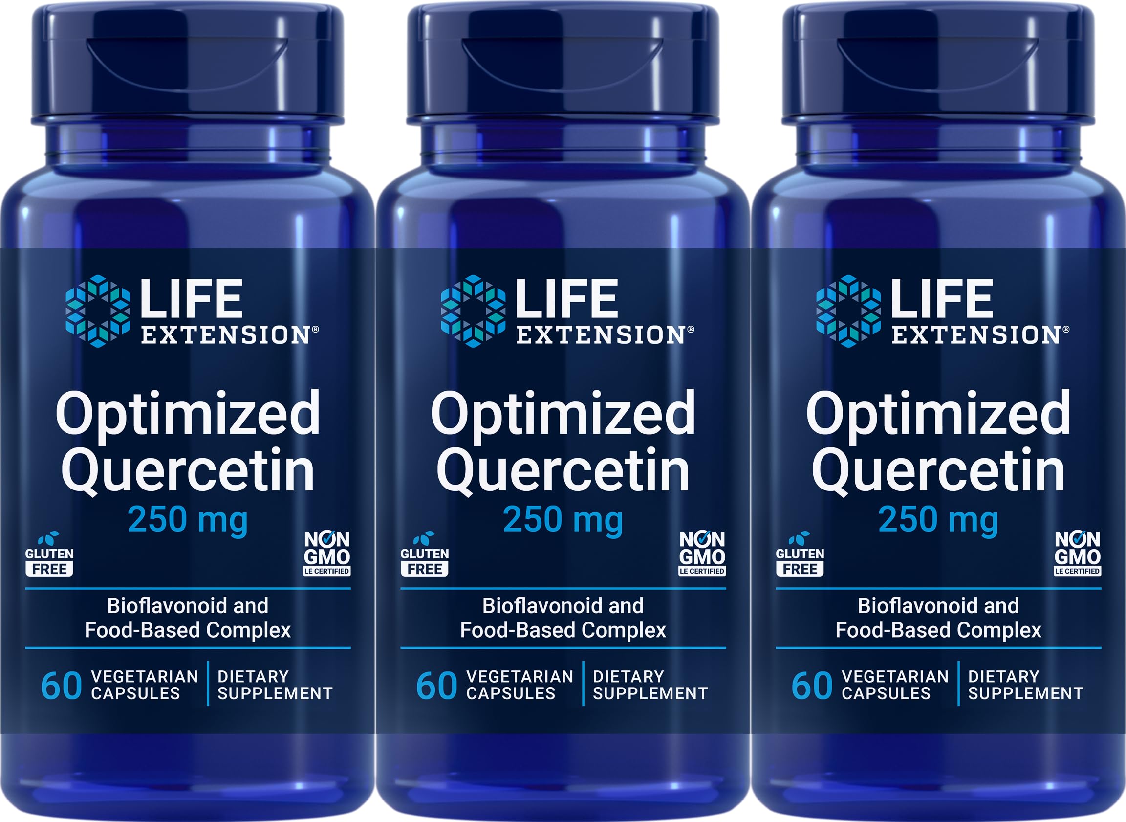 Life Extension Optimized Quercetin Capsules, 60 Vegetarian Capsules (Pack of 3) Life ExtensionBuy Supplements Australia