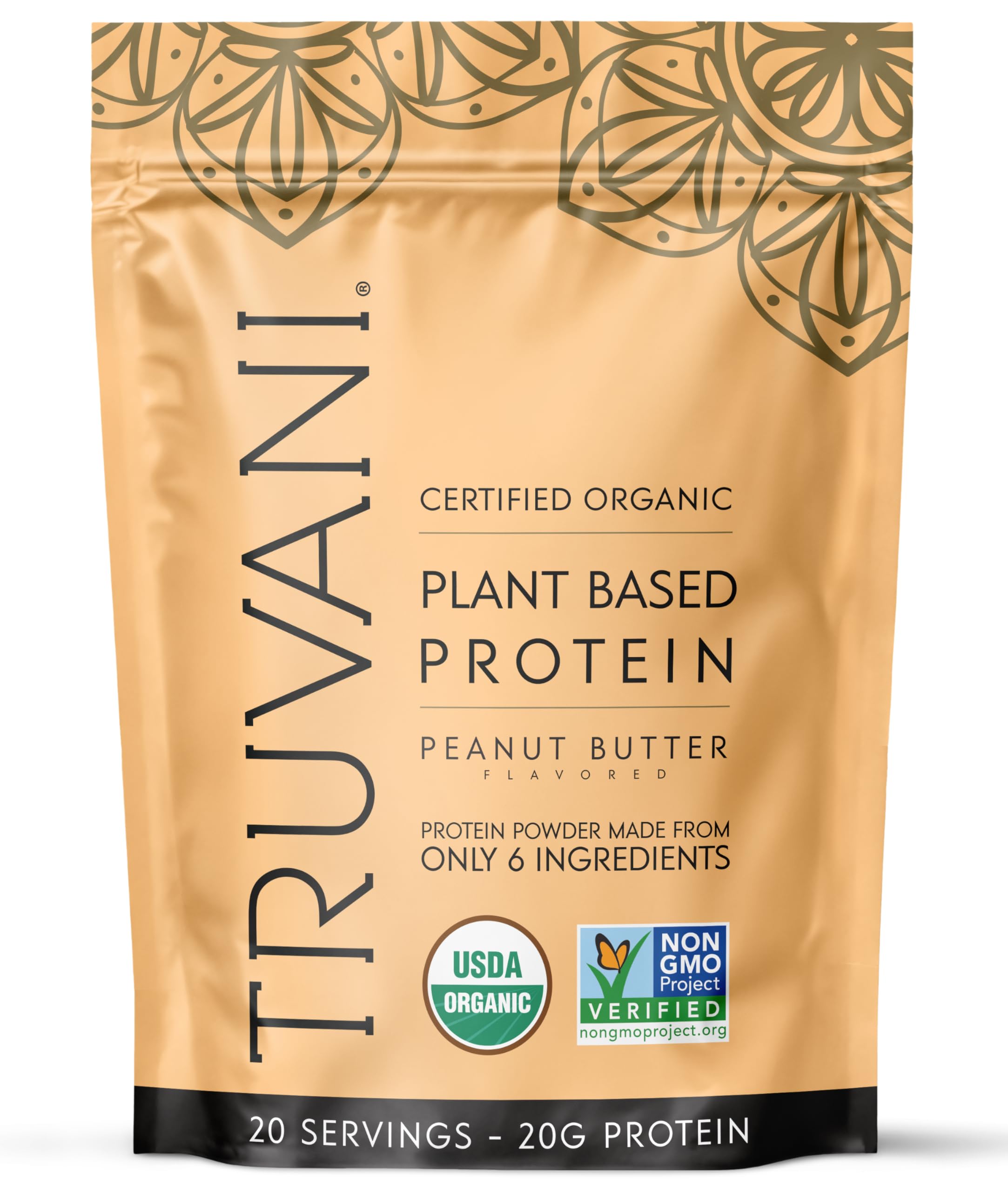 Truvani Organic Plant Based Protein Powder | Vanilla | 18 Servings | Vegan | 20g Pea Protein | Keto | Gluten & Dairy Free | Low Carb | No Added Sugar