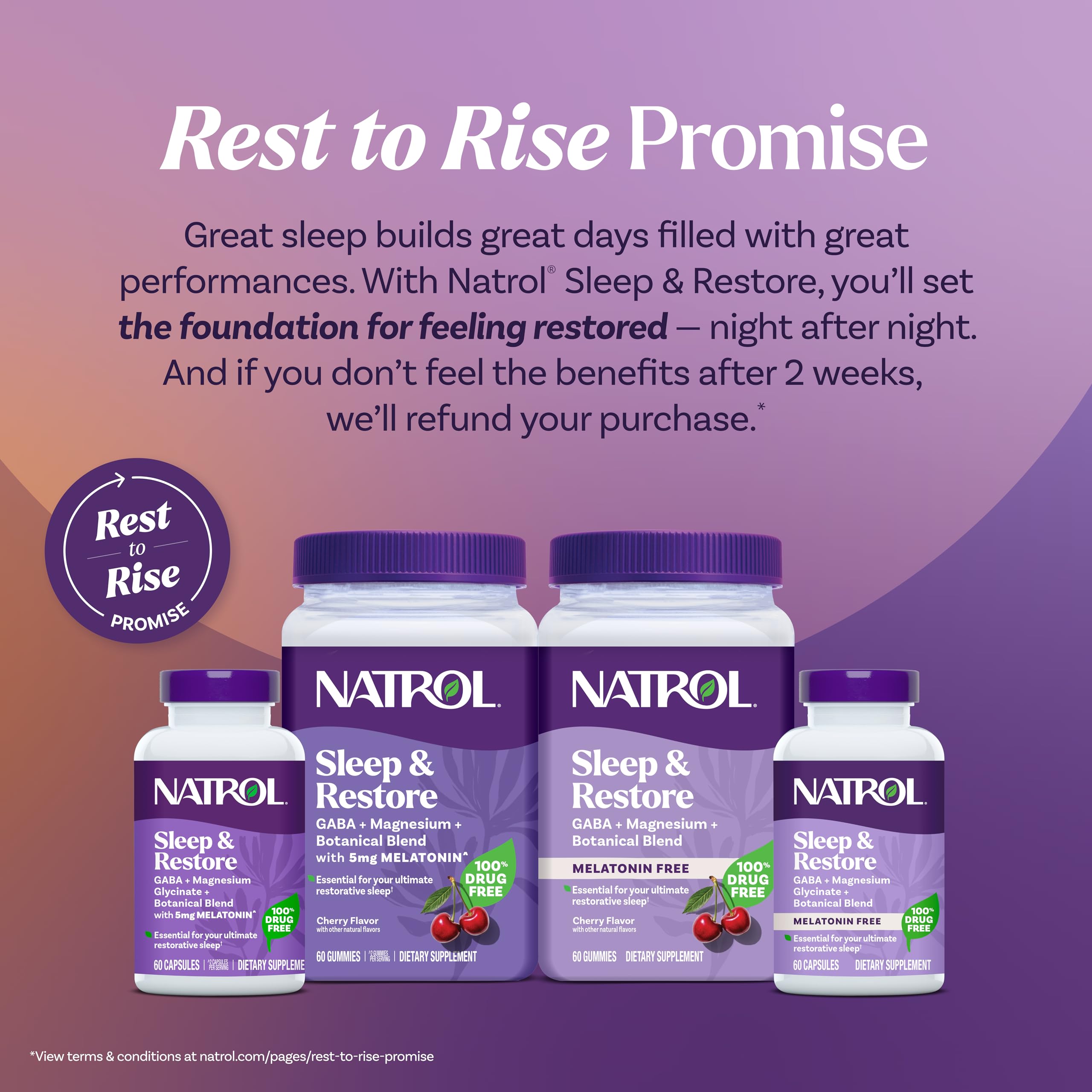 Natrol Sleep & Restore Magnesium Glycinate Blend Gummies, Magnesium for Sleep Aids for Adults, Melatonin-Free, Cherry Flavored, 30 Day Supply NatrolBuy Supplements Australia
