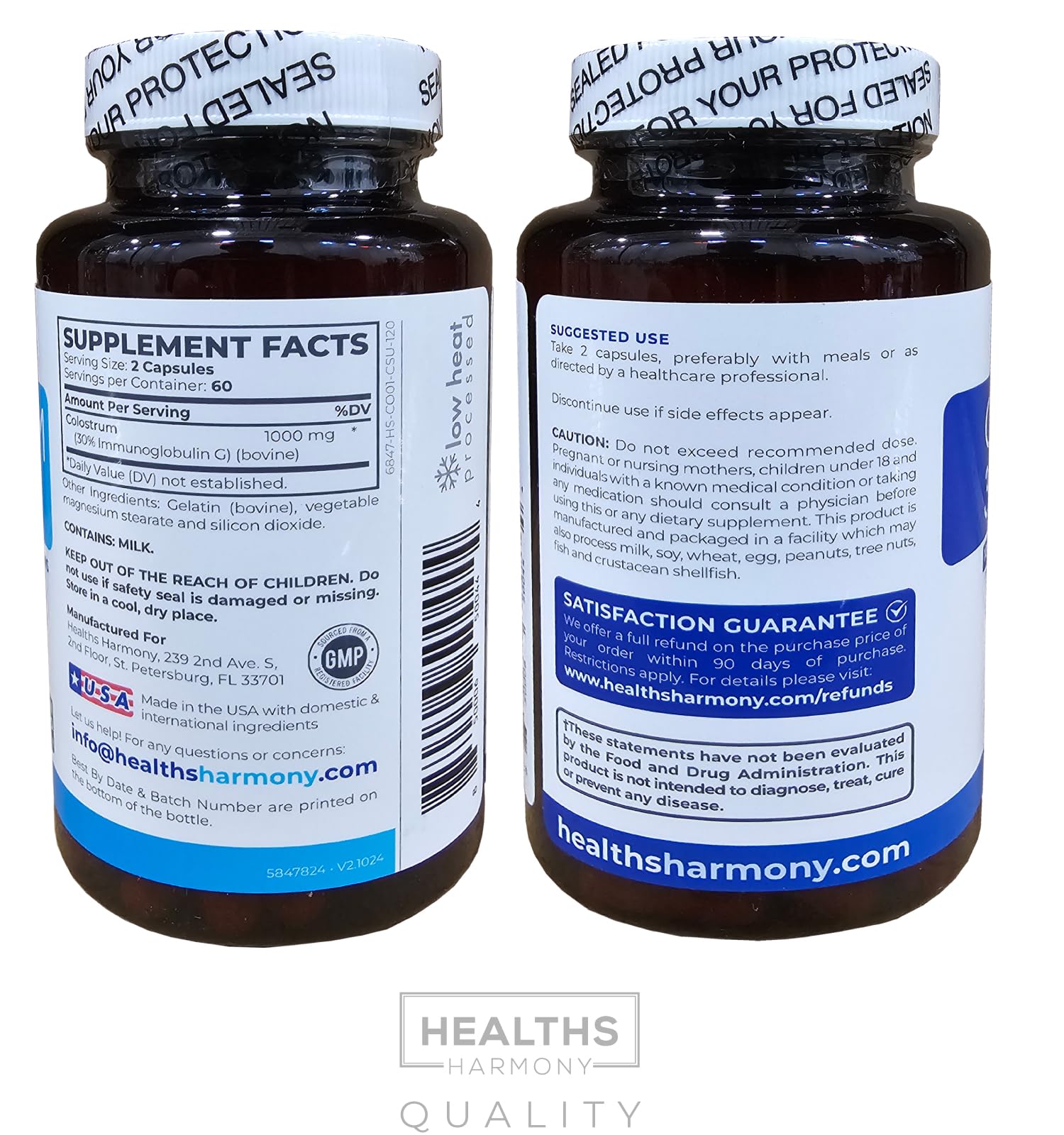 Bovine Colostrum for Women - Colostrum Supplement with 1,000mg per Serving and 30% IgG Immunoglobulins from First Milking - Low Heat Processed for Maximum Potency Non-GMO & Made in the US (2 Month)