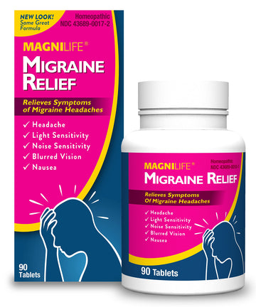 MagniLife Migraine Relief, Non-Habit Forming, 90 Homeopathic Tablets, Migraine Medicine for Light & Sound Sensitivity, Nausea, Blurred Vision & Pressure, Quick-Dissolve Headache Pain Relief MagniLifeBuy Supplements Australia