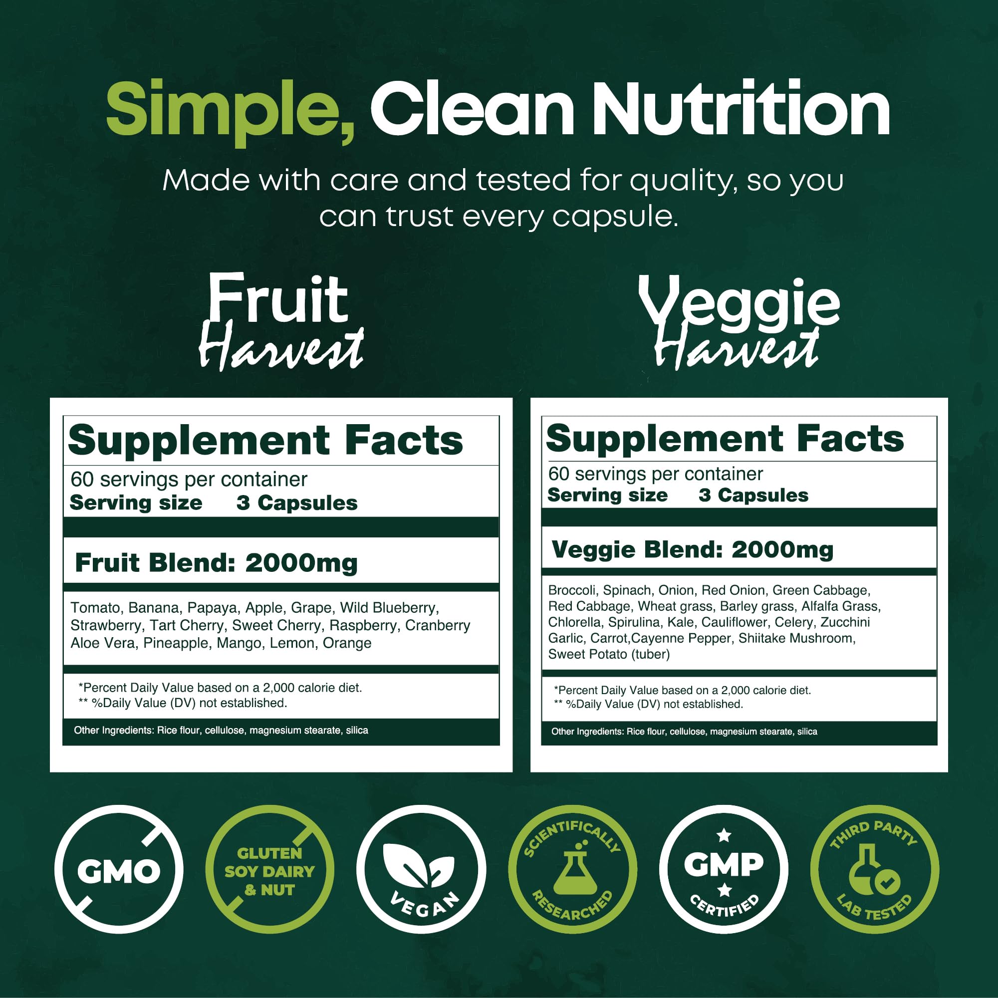 Supermed Research Fruits and Vegetables Supplements – 2 Pack Combination Fruit & Veggies Supplement – Whole Food Vitamins & Minerals for Adults – Superfood Veggie Vitamins for Adults (180 x 2, 360 Ct) Supermed ResearchBuy Supplements Australia
