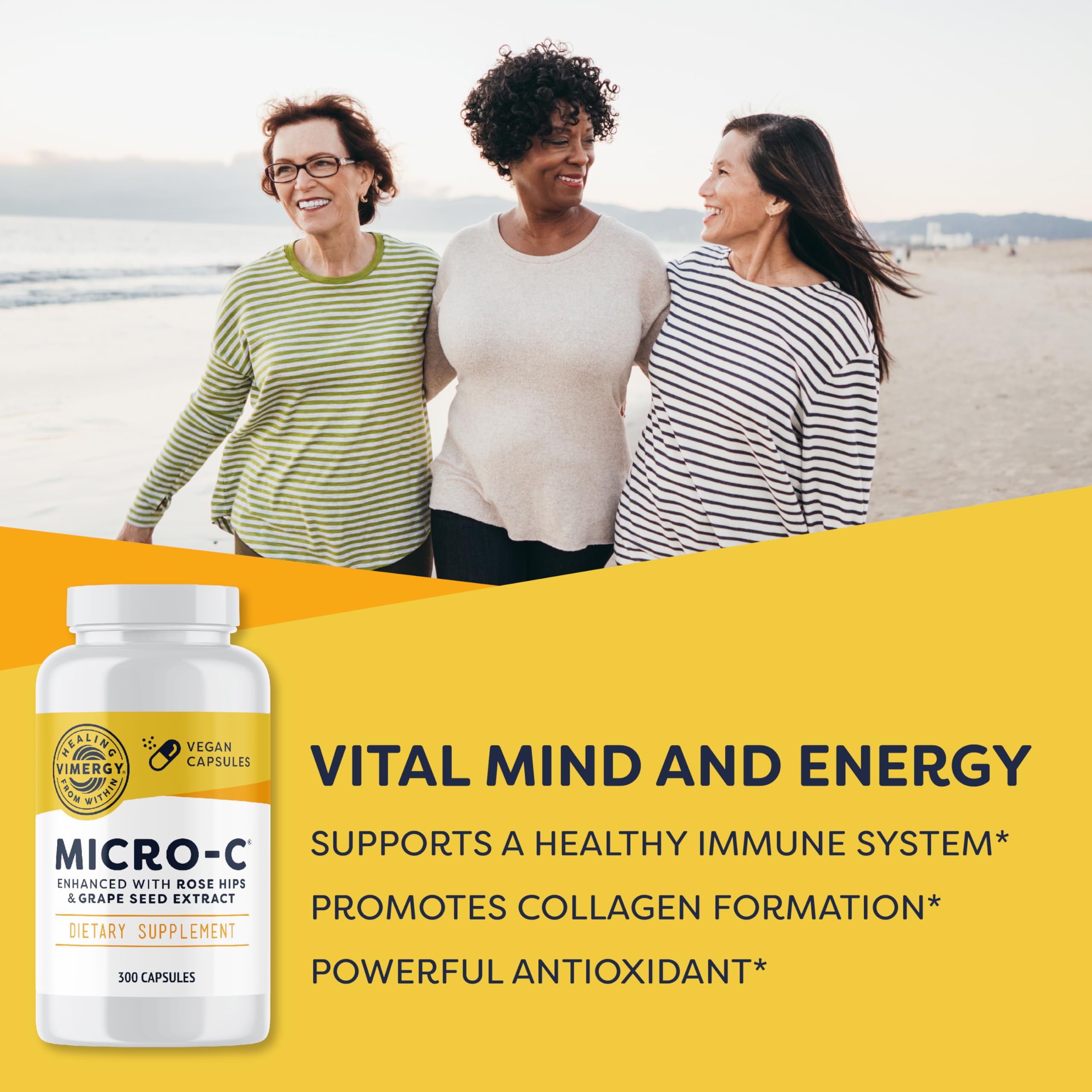 Vimergy Micro-C® Vitamin C Capsules – 500mg per Capsule, Supports Immune Health*, Promotes Collagen Production, Supports Healthy Bones*, Kosher, Vegan & Gluten-Free (90 Capsules)