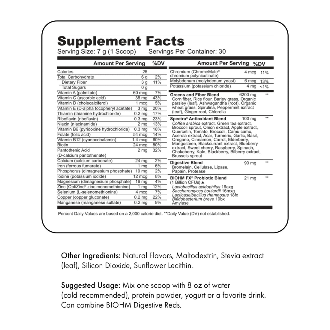 BIOHM Digestive Greens, Green Superfood Powder (7.4 Oz, 30 Servings) Immune & Gut Health Support with Antioxidants, Vitamins, Probiotics & Enzymes, Good Source of Fiber, Berry Flavor BIOHMBuy Supplements Australia