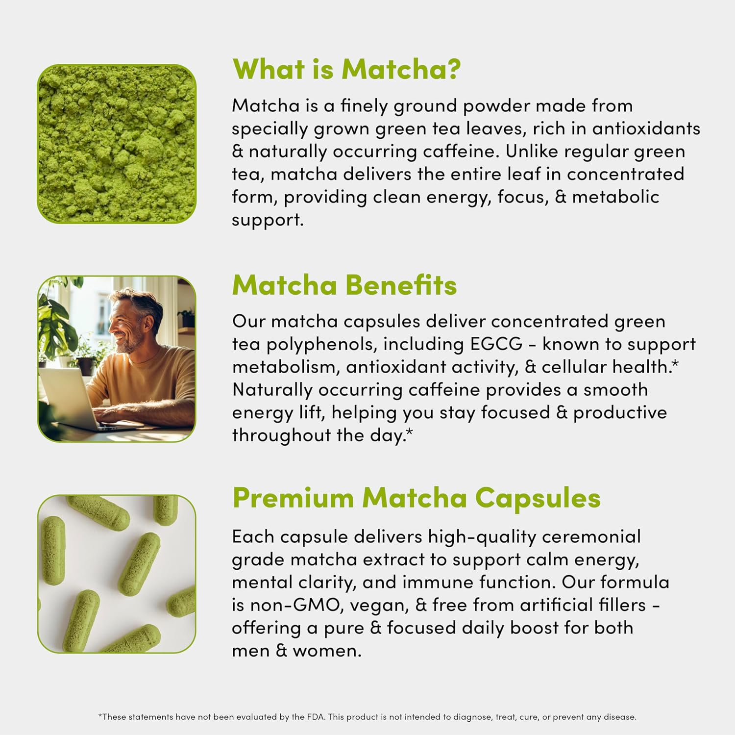 Matcha Peak 1000mg - Organic Matcha Green Tea Extract for Weight Loss Support - EGCG Supplements - Vegan, Non GMO, Gluten Free Green Tea Pills - 60 Green Tea Supplement Capsules