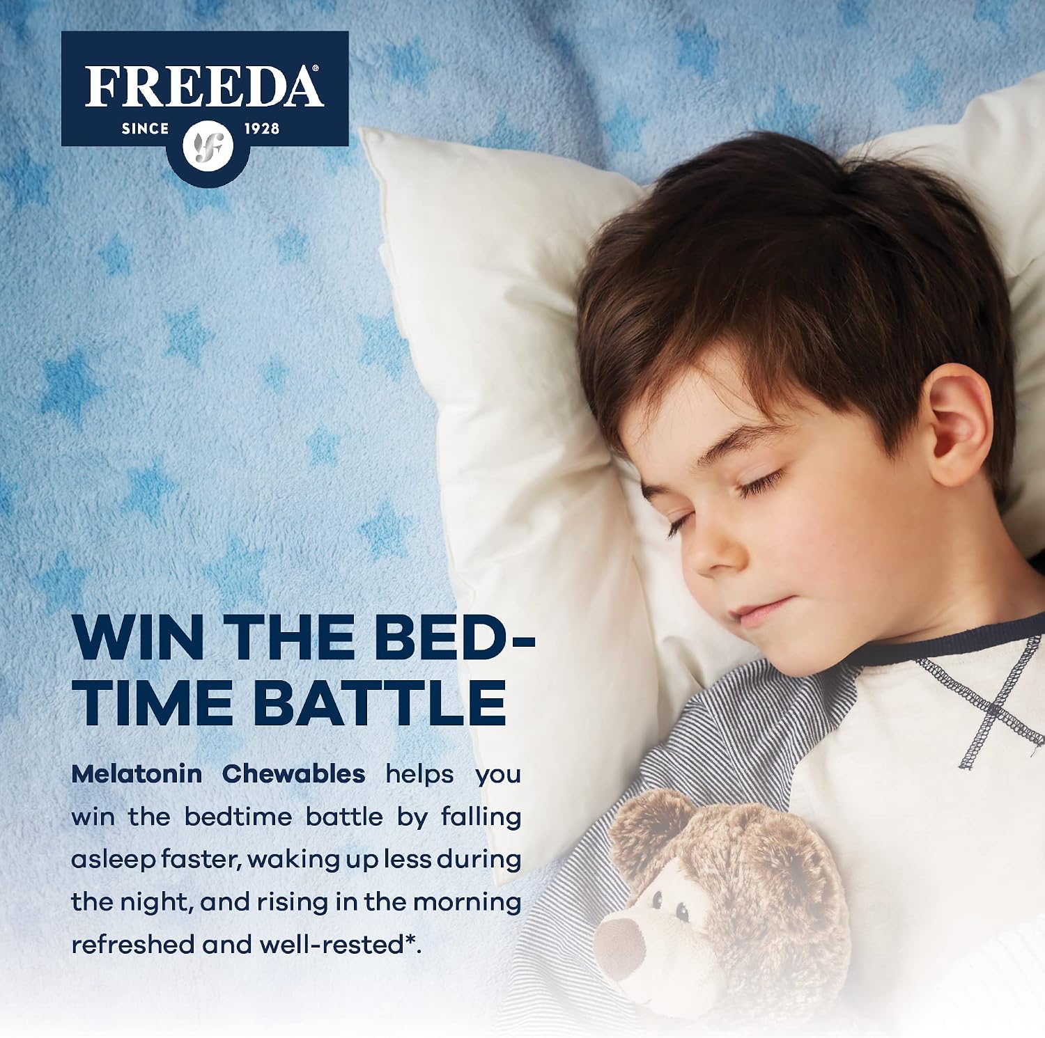 FREEDA Melatonin 2mg Sugar-Free Chewable for Sleep Support – 60 Tablets | Supports Healthy Sleep Cycles – Fruit-Flavored Chewables for Kids & Adults – Non-GMO, Vegan, Kosher, & Gluten-Free