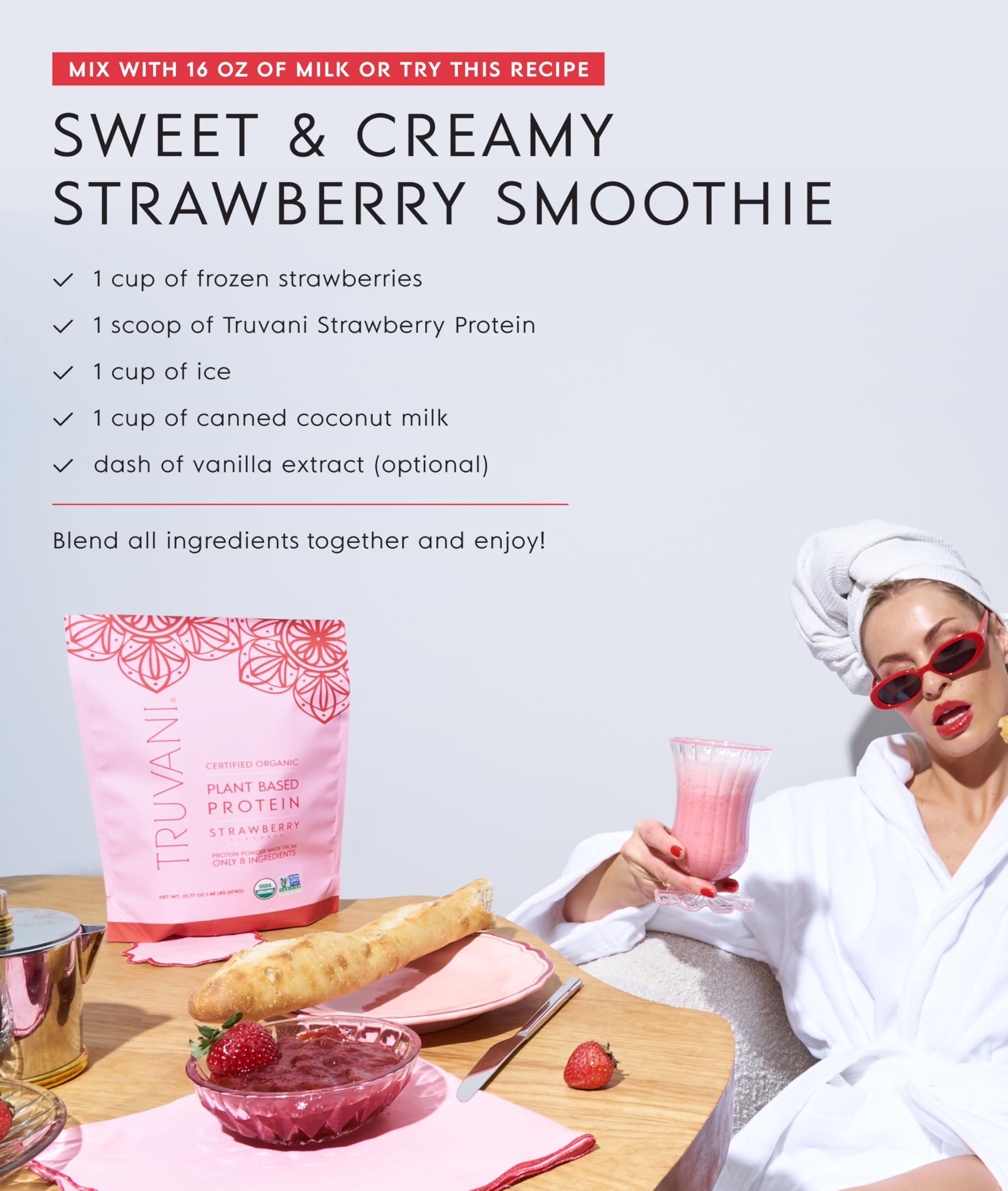 Truvani Organic Plant Based Protein Powder | Vanilla Chai | 10 Servings | Vegan | 20g Pea Protein | Keto | Gluten & Dairy Free | Low Carb | No Added Sugar