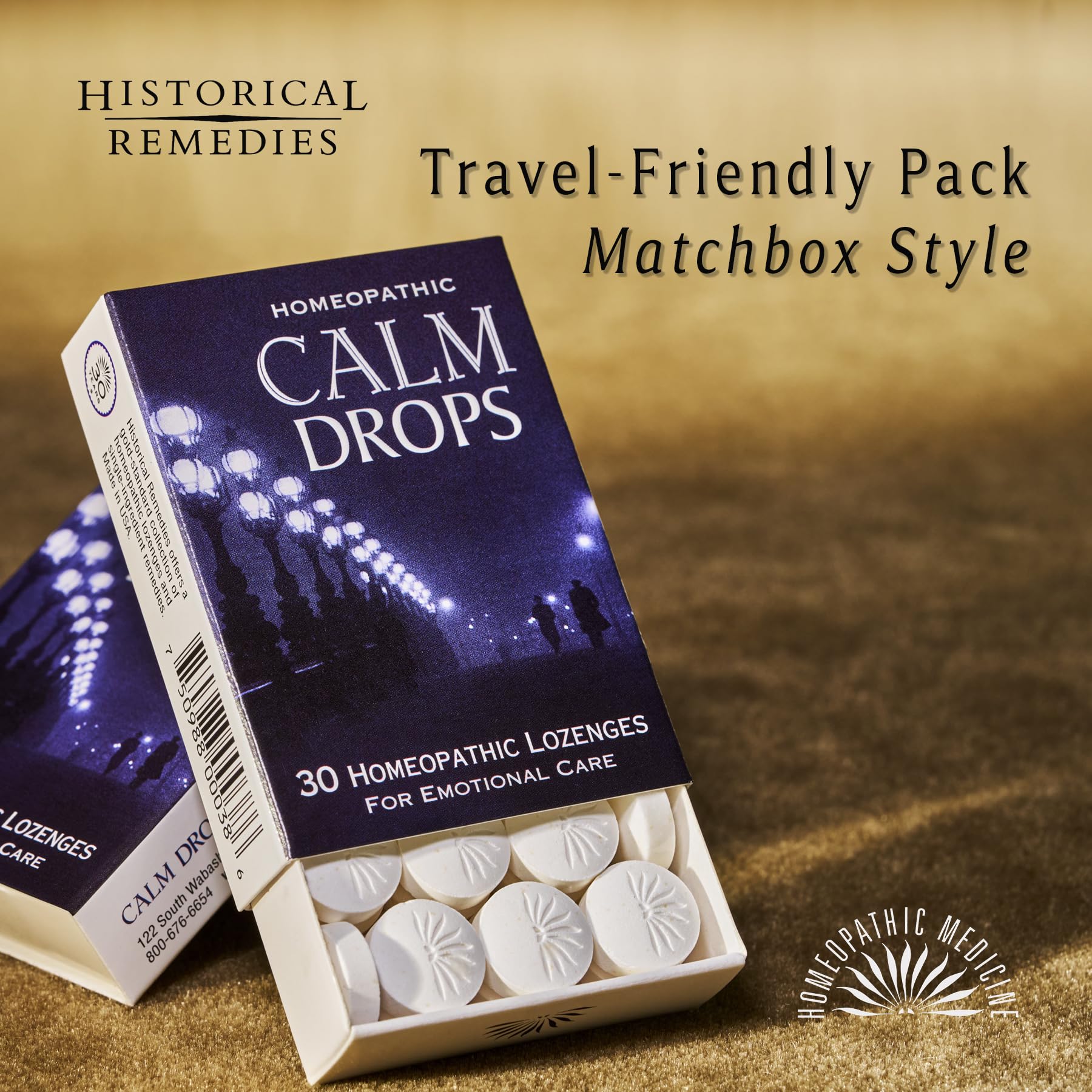 Historical Remedies Calm Drops Homeopathic Lozenges (1 Pack)| Natural Care for Emotional Stress Relief, Vegan & Gluten-Free Organic Vanilla Flavor Drops to Promote Relaxation and a Sense of Calm