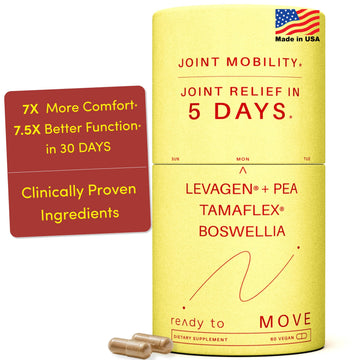 MOVE Fast Acting Joint Supplements | Tamaflex® Turmeric & Tamarind, Levagen®+ PEA Palmitoylethanolamide, Boswellia Serrata, Bioperine® Black Pepper Extract | Joint Support & Mobility | 60 Vegan Caps Ready ToBuy Supplements Australia