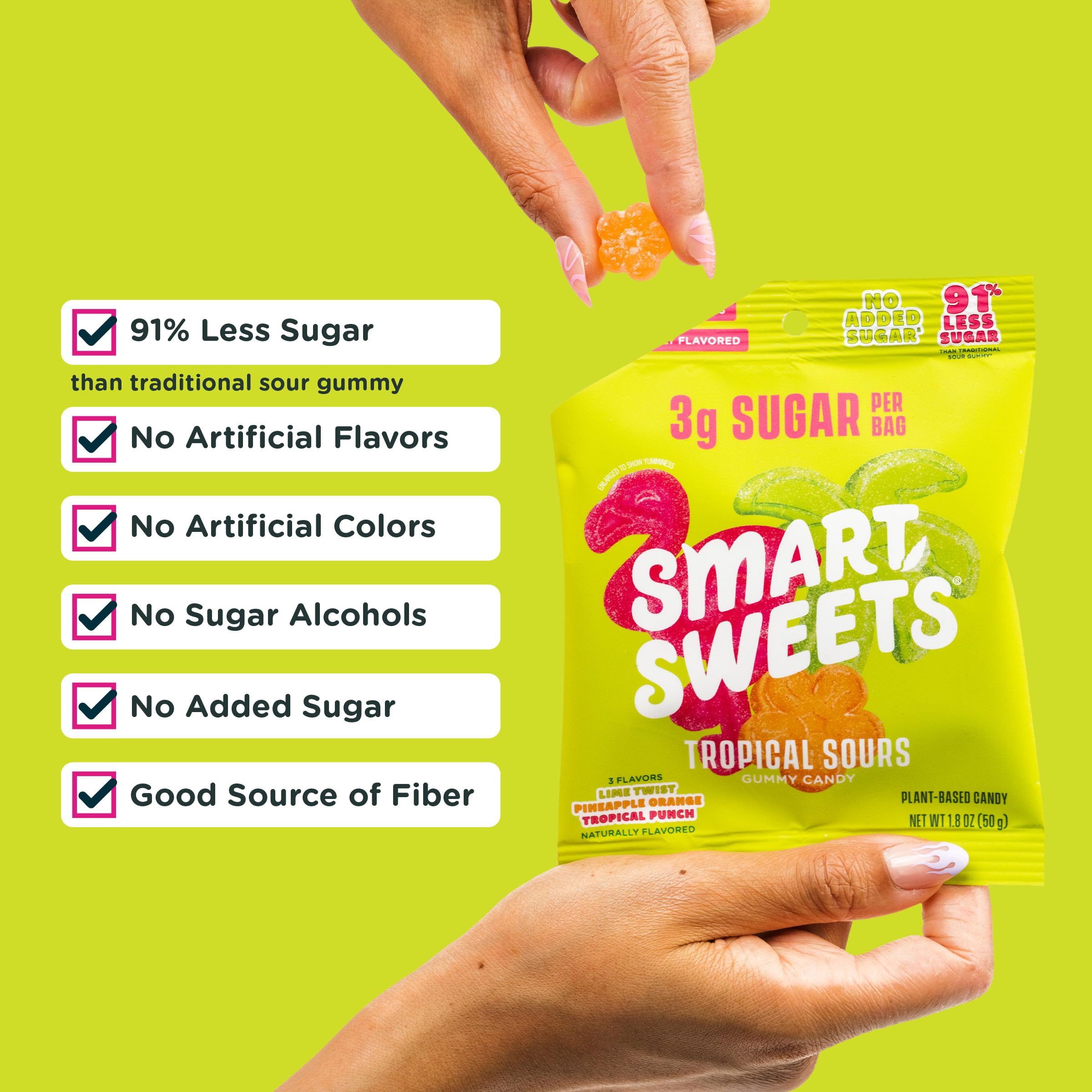 SmartSweets Sweet Fish, Low Sugar Gummy Candy (3g), Low Calorie (130), Gluten-Free -1.8oz (Pack of 12) Packaging may vary