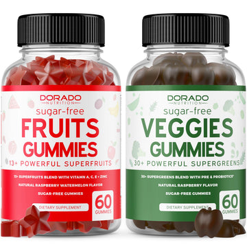Fruit and Veggies Supplement (120 Gummies) - Premium Sugar-Free Superfood Super Green & Fruit Gummies for Adults - Immunity Support for Men & Women - Non GMO, Vegan Safe & Made in USA DORADO NUTRITIONBuy Supplements Australia