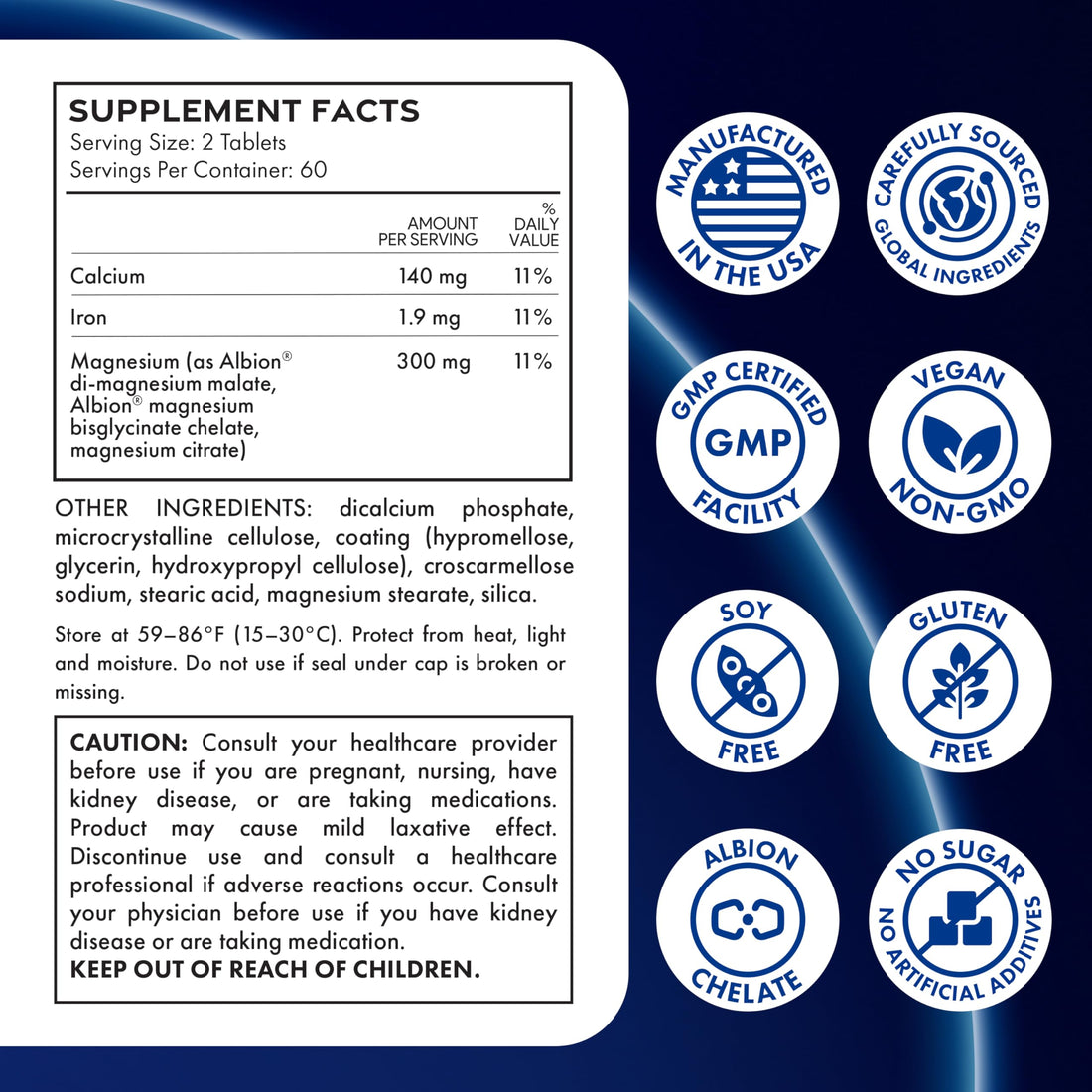 Iliva Magnesium supplement bottle with blue label on a white background
