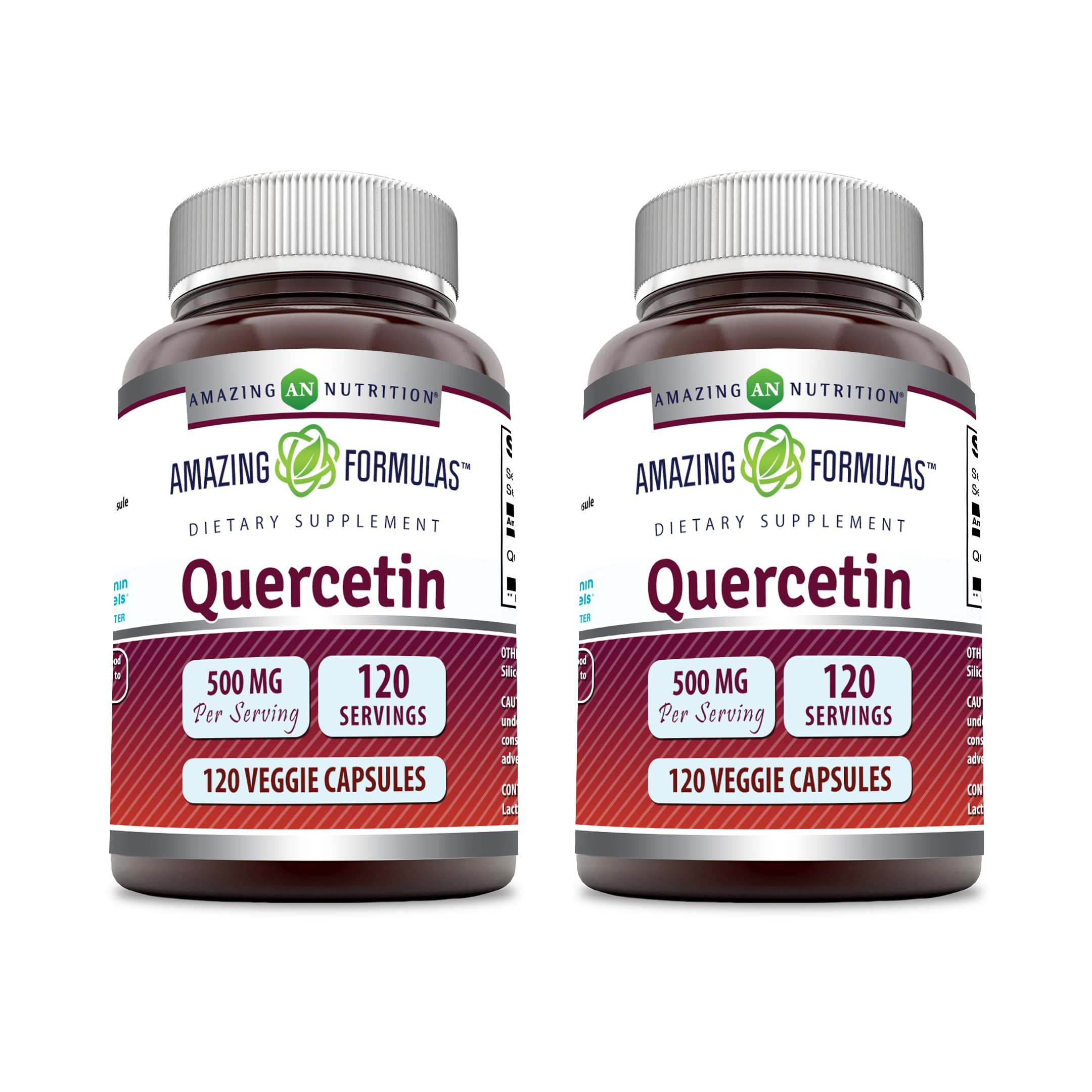 Amazing Formulas Quercetin 500mg Veggie Capsules Supplement | Non-GMO | Gluten Free | Supports Overall Health & Well Being (240 Count)