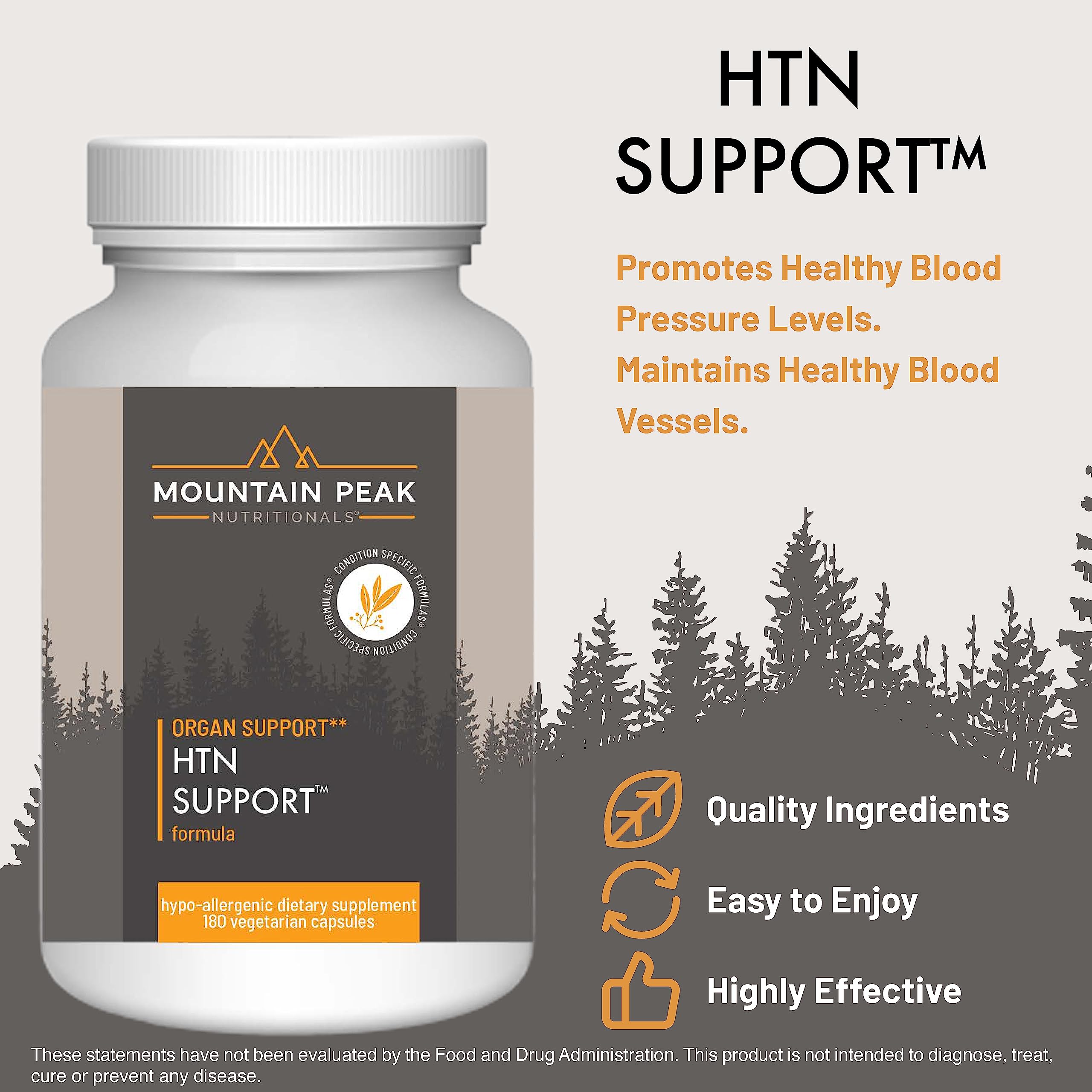 Mountain Peak Nutritionals HTN Blood Pressure Support Supplement for Heart & Circulation Health - Advanced Cardiovascular Formula with Rauwolfia, Hawthorn Berry, & Magnesium (180 Vegetarian Capsules) Mountain Peak NutritionalsBuy Supplements Australia