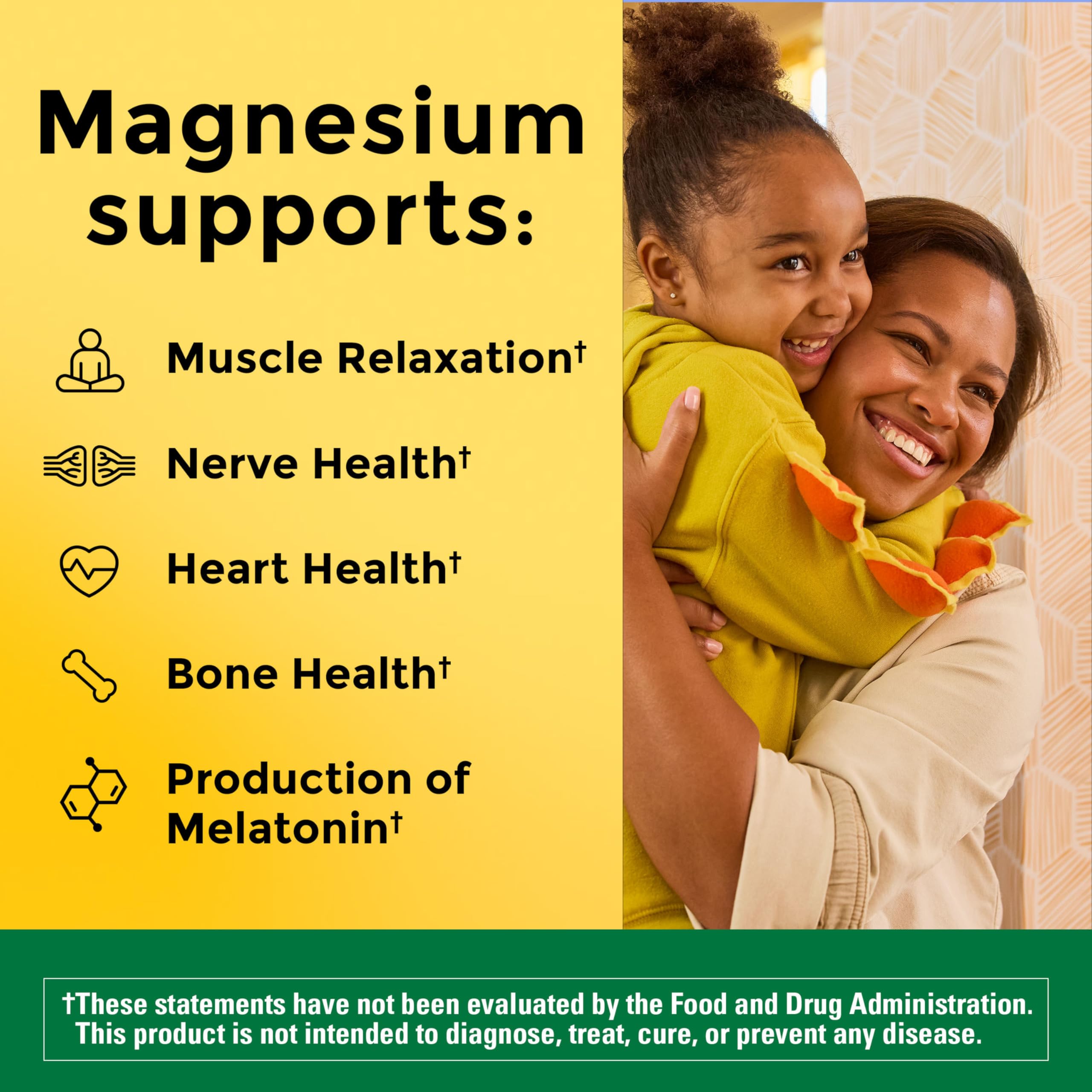 Nature Made Magnesium Glycinate 200 mg per serving, Magnesium Supplement for Muscle, Heart, Nerve and Bone Support, 180 Magnesium Bisglycinate Capsules, 90 Day Supply Nature MadeBuy Supplements Australia