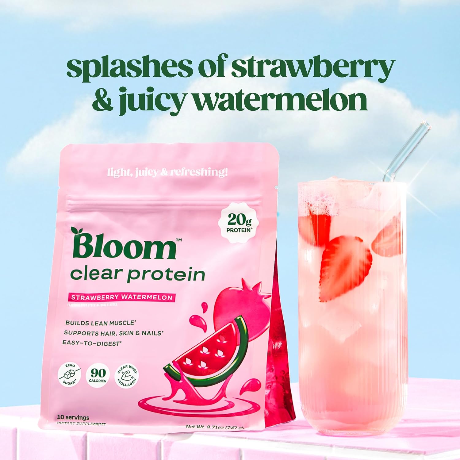 Bloom Strawberry Watermelon Clear Protein and Variety Energy Packets Bundle