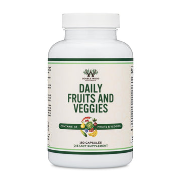 Fruits and Veggies Supplement (Daily Blend of 49 Different Fruits and Vegetables, 23 Veggies and 29 Fruits) 1,500mg Servings, 180 Capsules (No Fillers, Vegan Safe, Non-GMO) by Double Wood Double Wood SupplementsBuy Supplements Australia