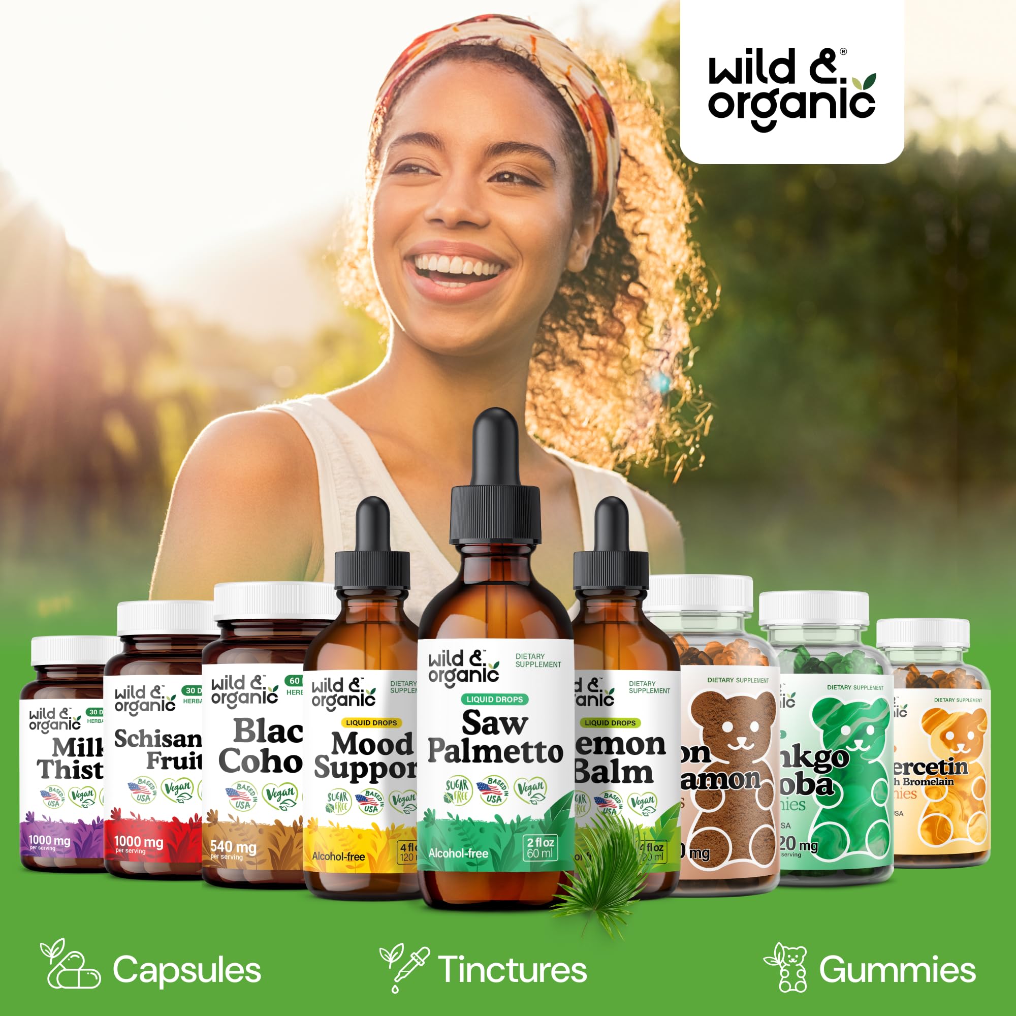 Wild & Organic Saw Palmetto for Men & Women - Urinary Tract & Hair Support - Saw Palmetto Extract Liquid Drops - Add to Tea - Serenoa Repens Berries Supplement - Vegan, Sugar & Alcohol-Free - 4 fl oz