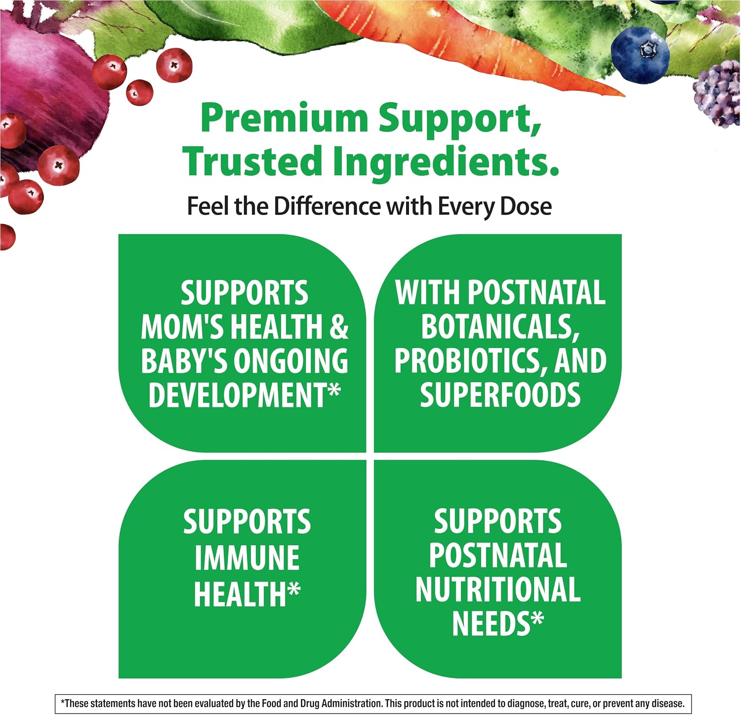 Rainbow Light Postnatal Multivitamin for Women | 120 Capsules | Supports Mom’s Health & Baby’s Development | with Vitamin C and Zinc | Superfoods Blend & Probiotics