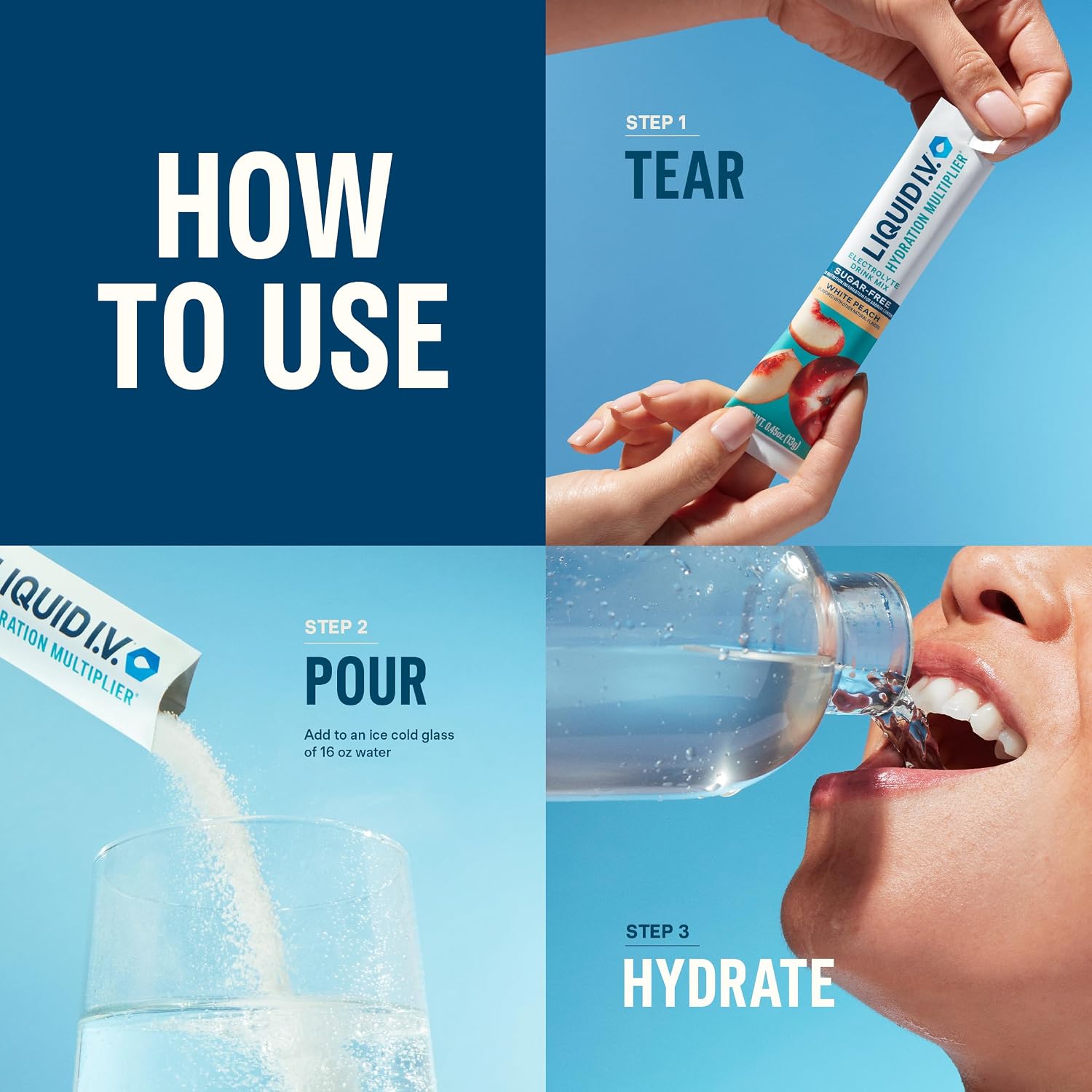 Liquid I.V. Sugar Free Hydration Electrolytes, Variety Pack, 16 Count | Scientifically Formulated | Clinically Proven Hydration | Zero Sugar | No Artificial Sweeteners | Non-GMO | Powder Drink Mix