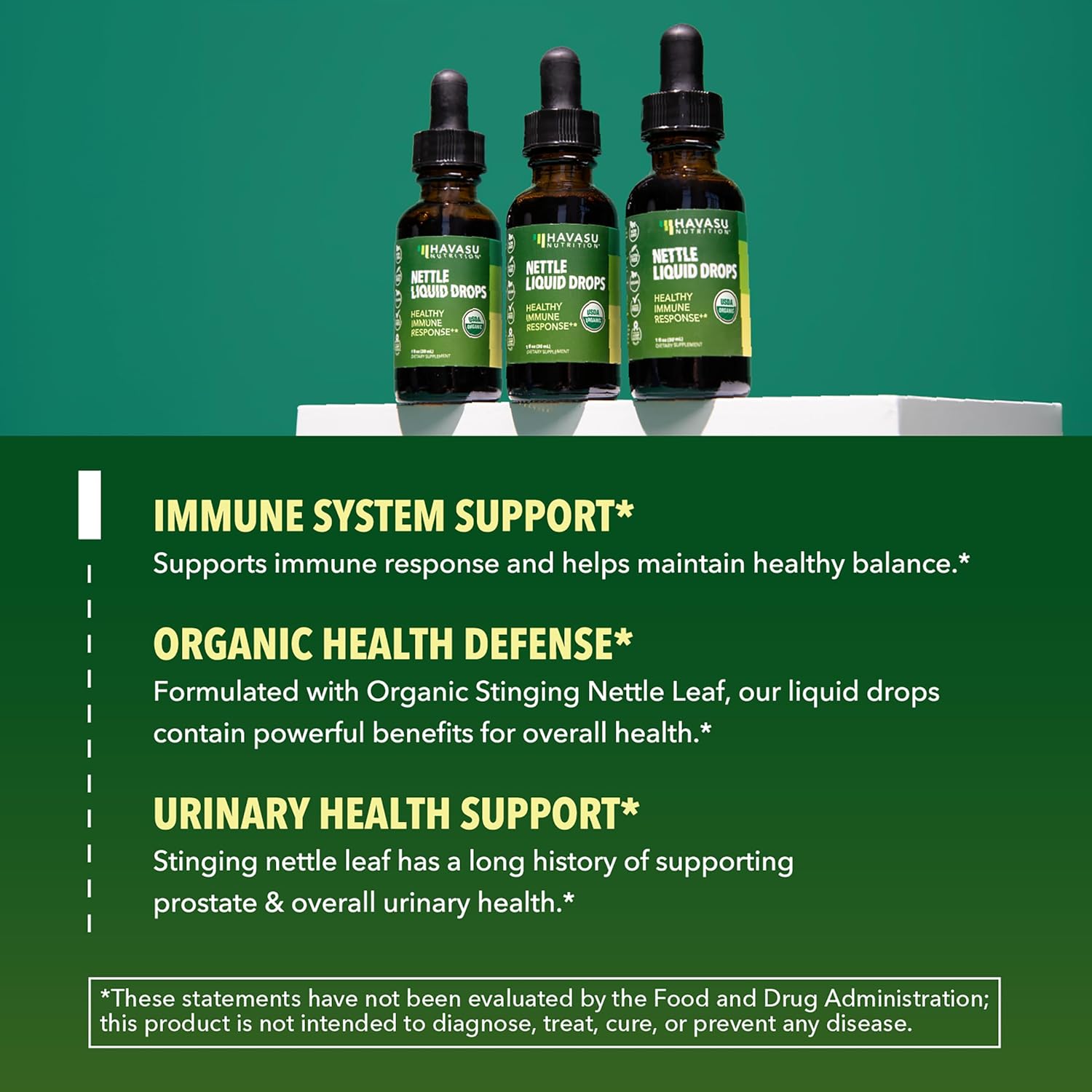 Organic Stinging Nettle Leaf Extract, Urinary Support, Unflavored, 1 Fl Oz | Stinging Nettle Tincture for Men and Women, USDA Certified, Vegan, Gluten Free, Non-GMO Herbal Tincture, 60 Servings