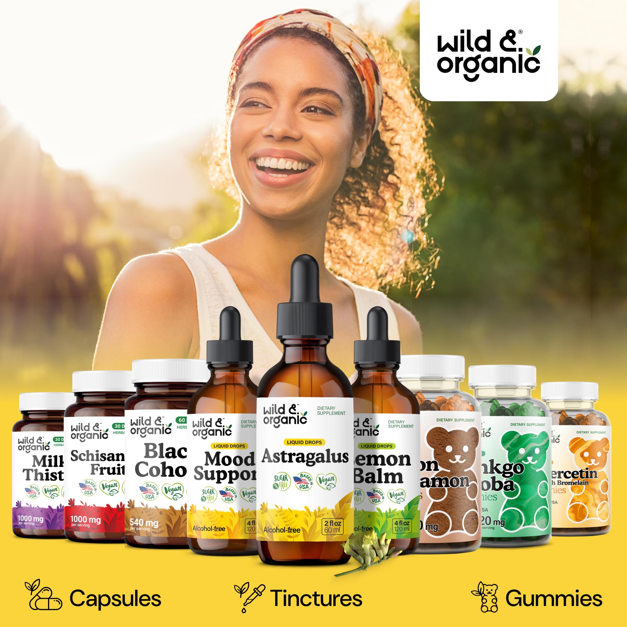 Wild & Organic Astragalus Root Extract Drops - Immune Support - Liquid Astragalus Supplement - Add to Tea & Mix with Powder - Membranaceus Herb - Vegan, Sugar & Alcohol-Free Tincture - 4 fl oz