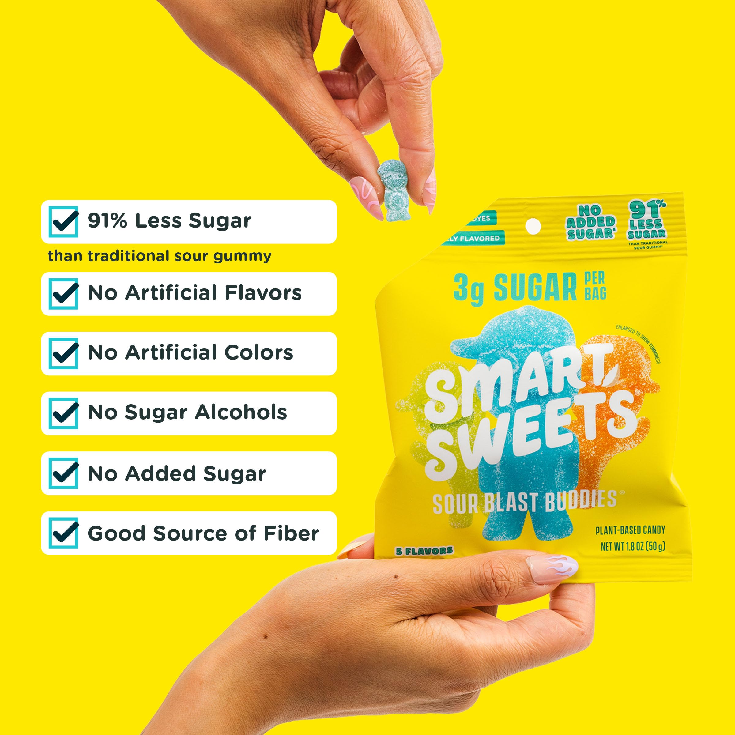 SmartSweets Sweet Fish, Low Sugar Gummy Candy (3g), Low Calorie (130), Gluten-Free -1.8oz (Pack of 12) Packaging may vary