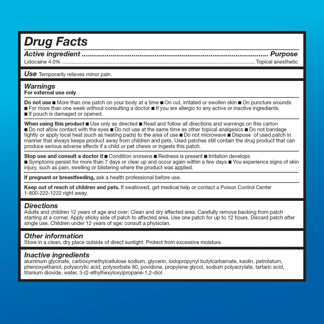 Amazon Basic Care Maximum Strength OTC Pain Relief , 4% Lidocaine Patch, 3.9” x 5.5”, 15-Count Box (Previously HealthWise) Amazon Basic Care buy supplements Au