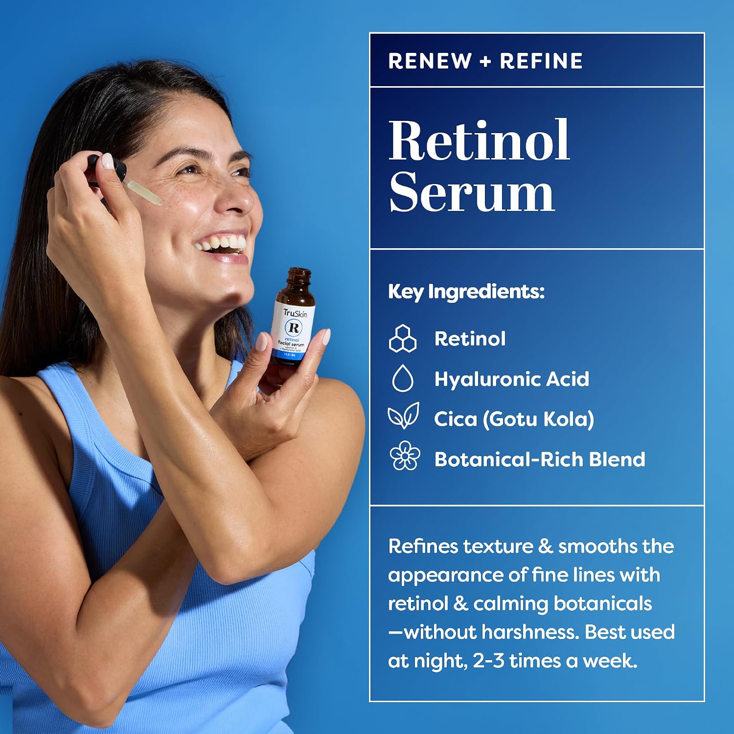 TruSkin Face Serum Duo - Vitamin C Serum & Retinol Serum for Face - AM & PM Anti Aging Skincare Routine - Brightening & Smoothing Facial Serums, 1 fl oz Each