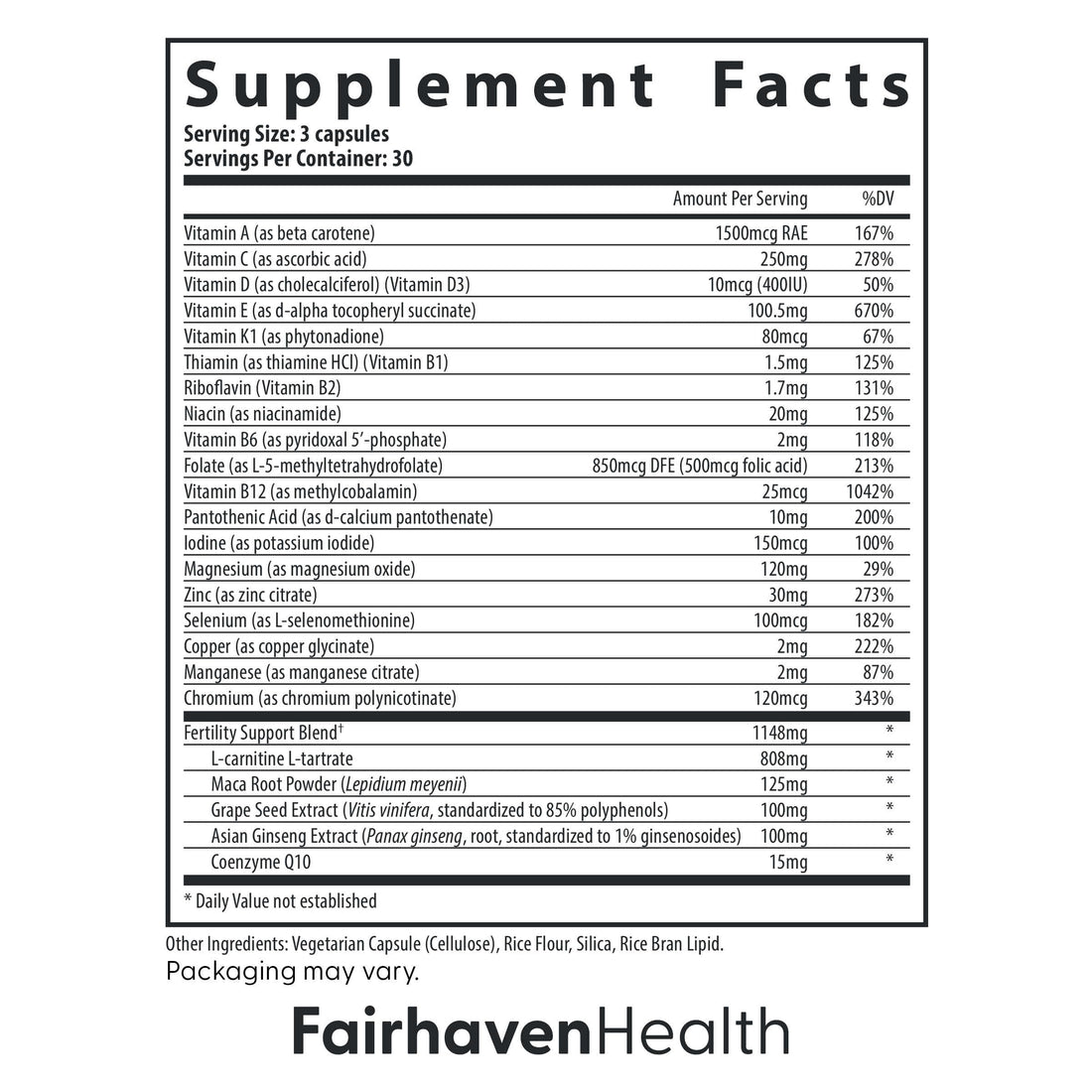 Fairhaven Health FertilAid for Men | Male Fertility Supplement for Count and Motility | Pre-Conception Support with L-Carnitine, CoQ10