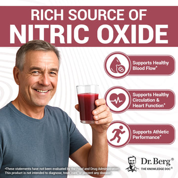 Dr. Berg Raw Organic Beet Powder from Real Earth-Grown Beets – USDA Certified Organic Beet Root Powder to Support Nitric Oxide Levels, Energy