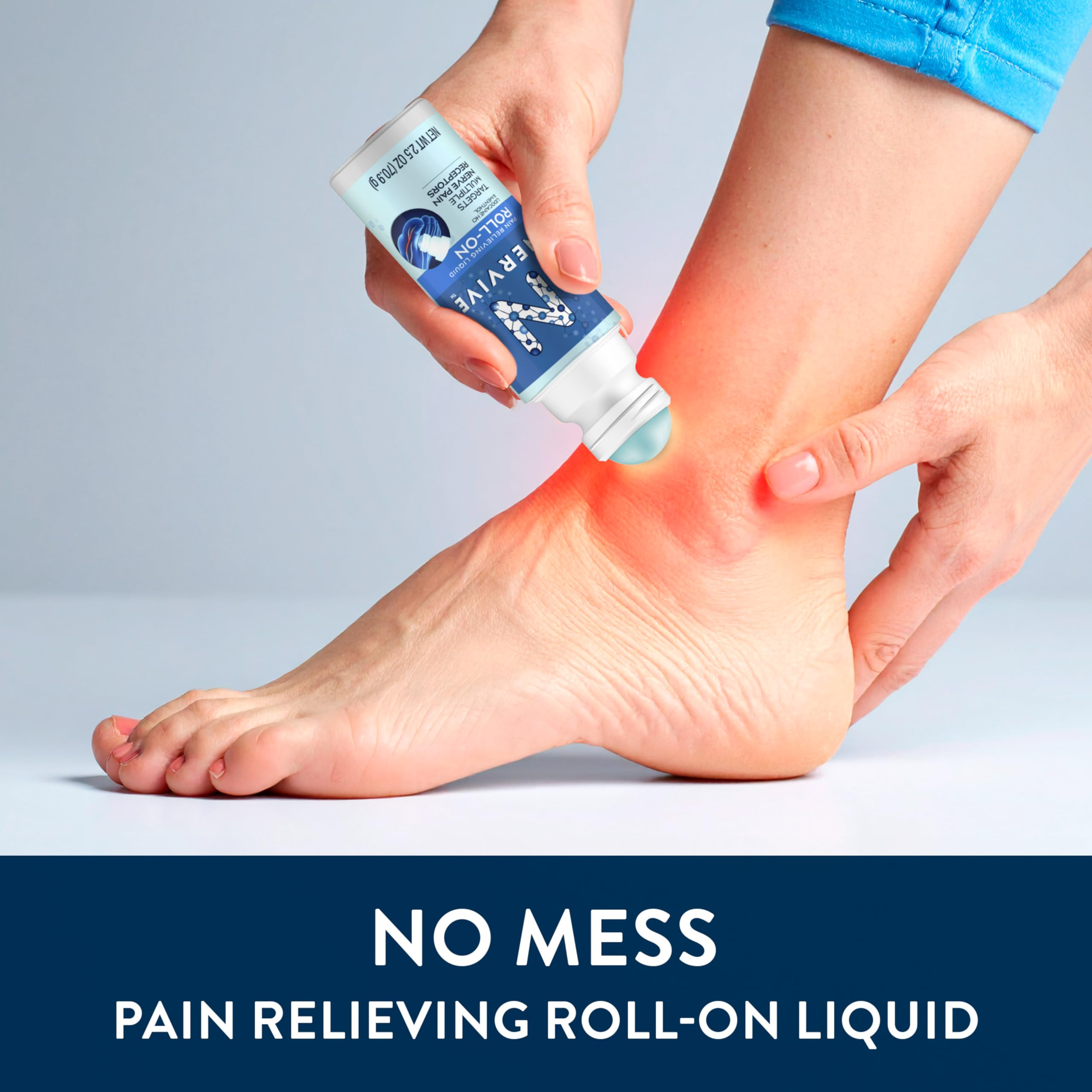 Nervive Pain Relieving Roll On, Lidocaine Roll On, Nervive Pain Relief, Lidocaine Topical, Foot Pain, Leg Pain, Hand Pain, Max Strength Formula, 2.5oz NerviveBuy Supplements Australia