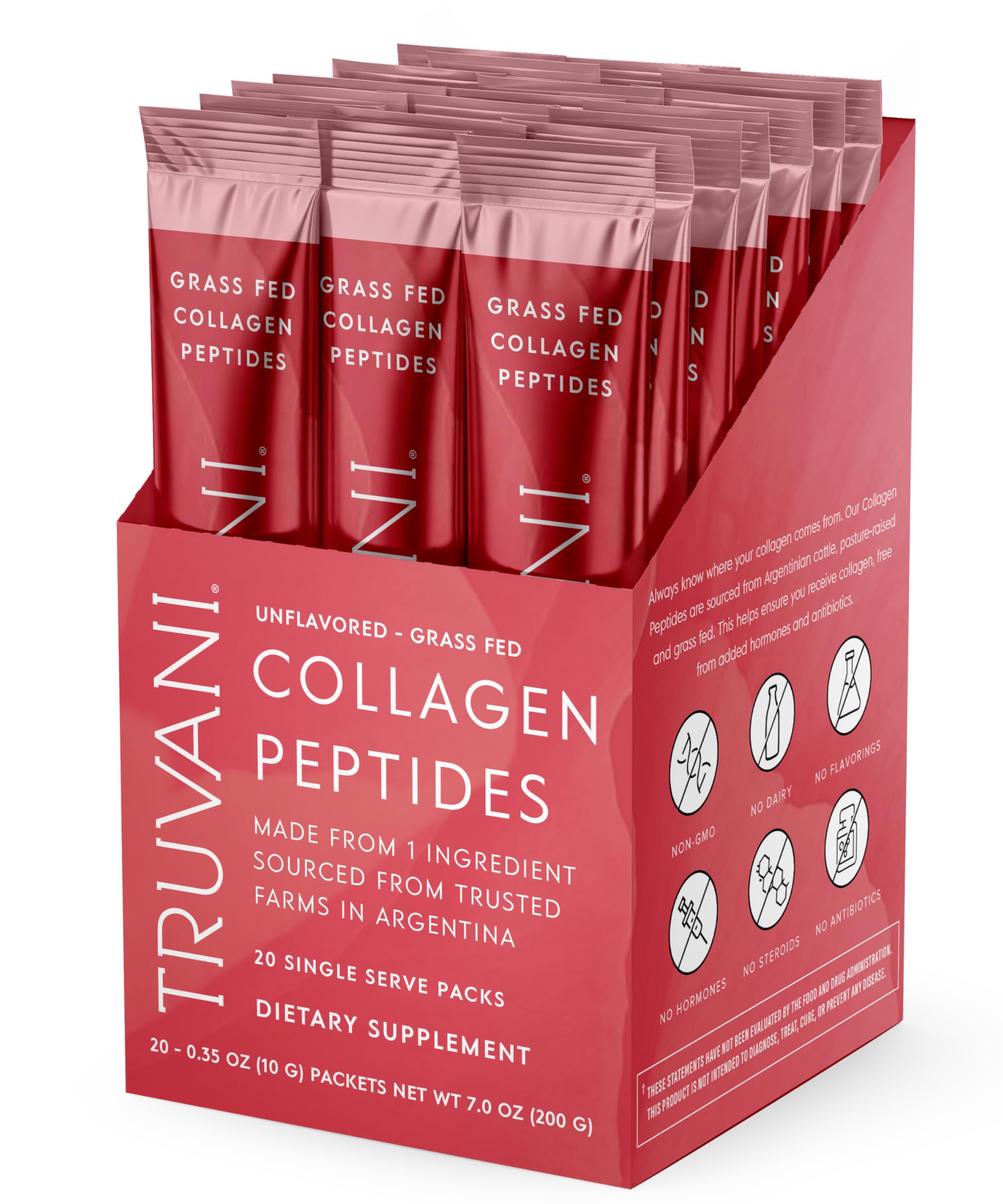 Truvani Hydrolyzed Collagen Peptides | Unflavored | 28 Servings | 20g Grass-Fed Collagen Protein Powder | Promotes Hair, Nail, Skin, and Joint Health | Keto | Gluten & Dairy Free