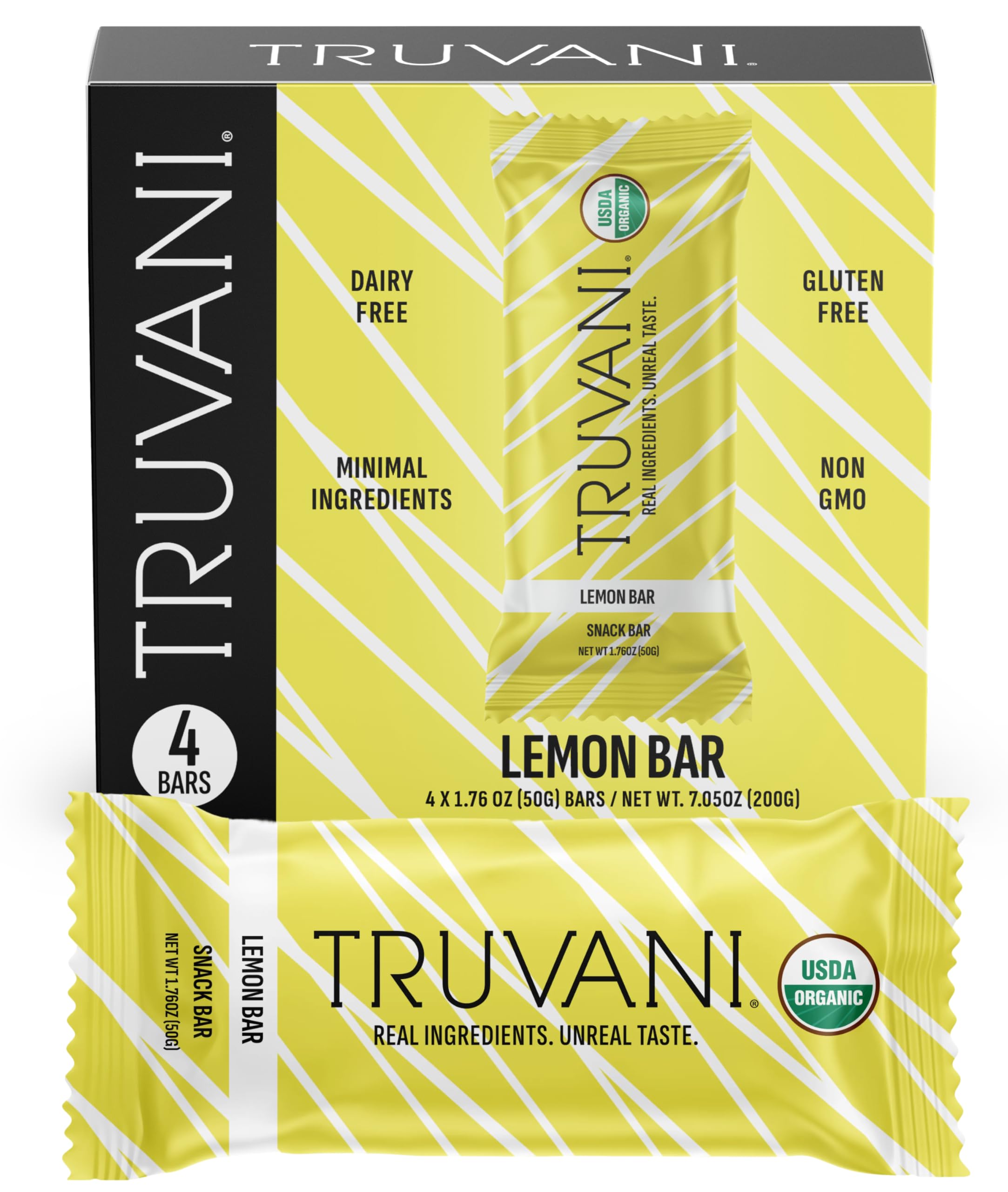 Truvani Plant Based Snack Bars | Variety | 12 Pack | Vegan | 5-8g Protein | USDA Organic and Vegan | Dairy, Soy, and Gluten Free | Individually Wrapped