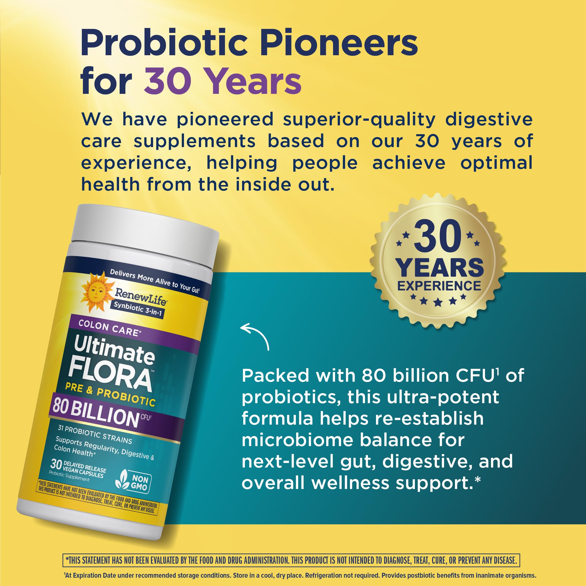 Renew Life Extra Care Digestive Probiotic 50 Billion CFU | 90 Vegetarian Capsules | Supports Digestive, Immune & Respiratory Health | Dairy, Soy and Gluten Free Supplement