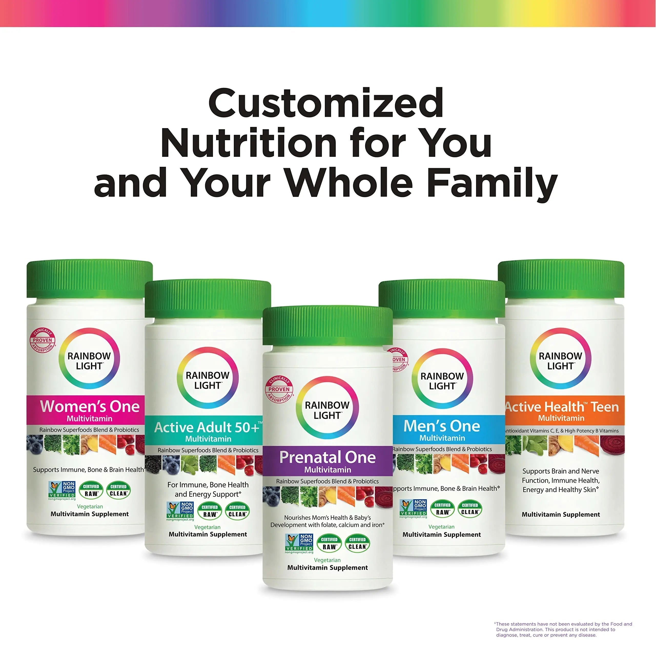 Rainbow Light Adult Multivitamin, Vitamins C & Zinc, B Complex & Choline, Calcium & Vitamin D Supports Bone Health Rainbow Light