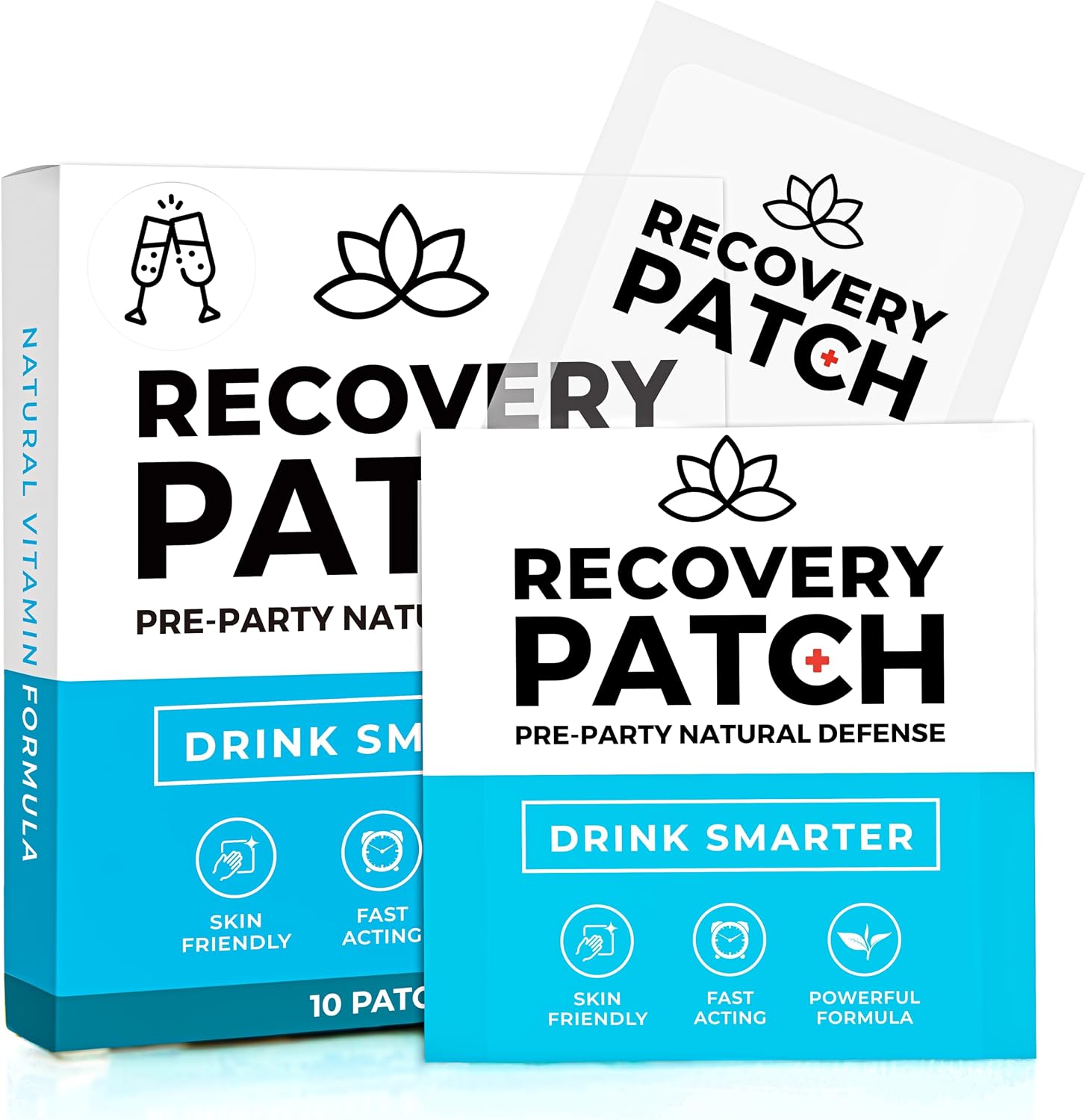 Party Treats Recovery Patches 10 Pack - Wake Up Refreshed & Energized | 100% Natural Ingredients Patch, Individually Wrapped, Skin-Friendly & Waterproof, Enhanced Morning Formula