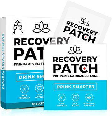 Party Treats Recovery Patches 10 Pack - Wake Up Refreshed & Energized | 100% Natural Ingredients Patch, Individually Wrapped, Skin-Friendly & Waterproof, Enhanced Morning Formula