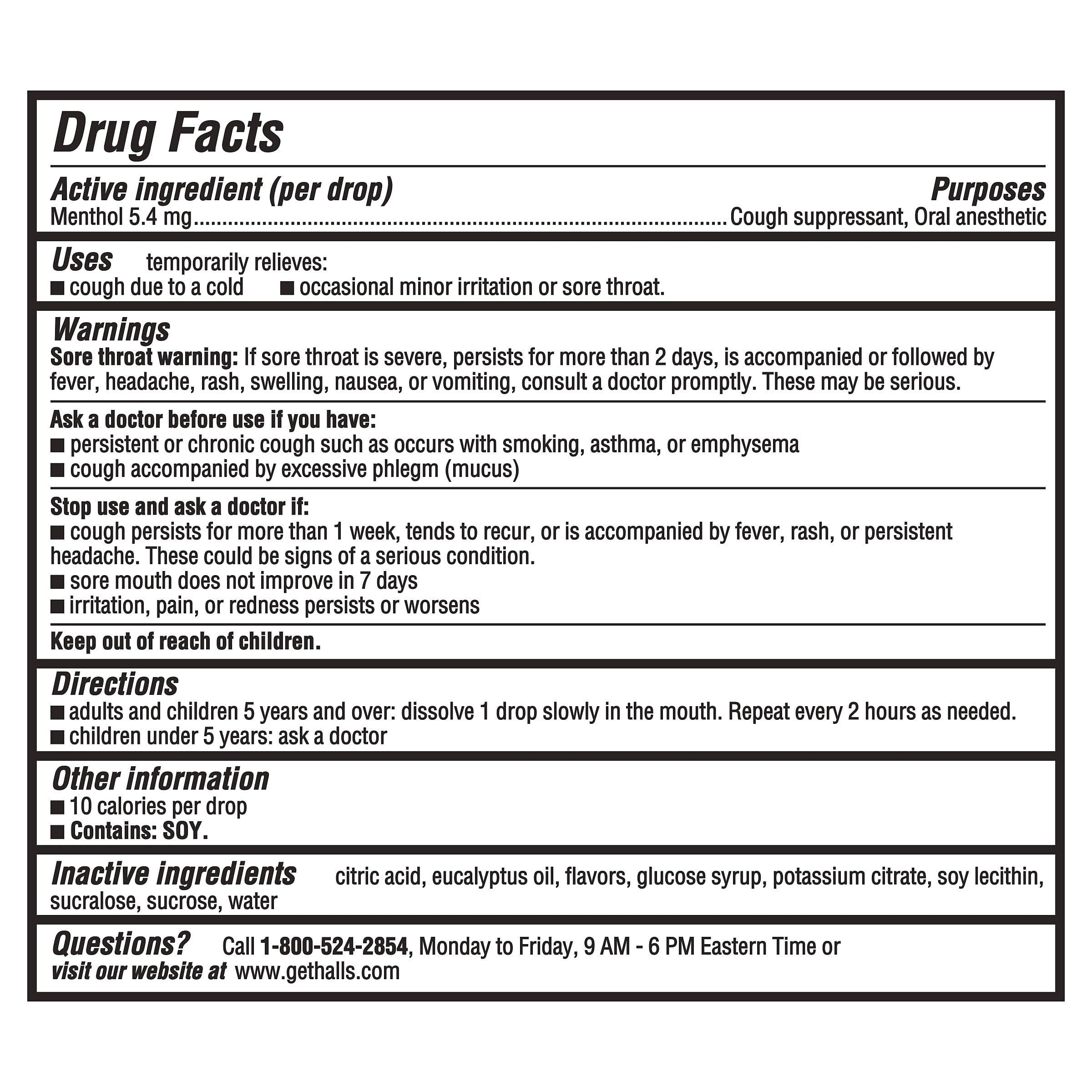 HALLS Cough and Throat Relief Mentho-Lyptus Cough Drops, Value Pack, 80 Drops