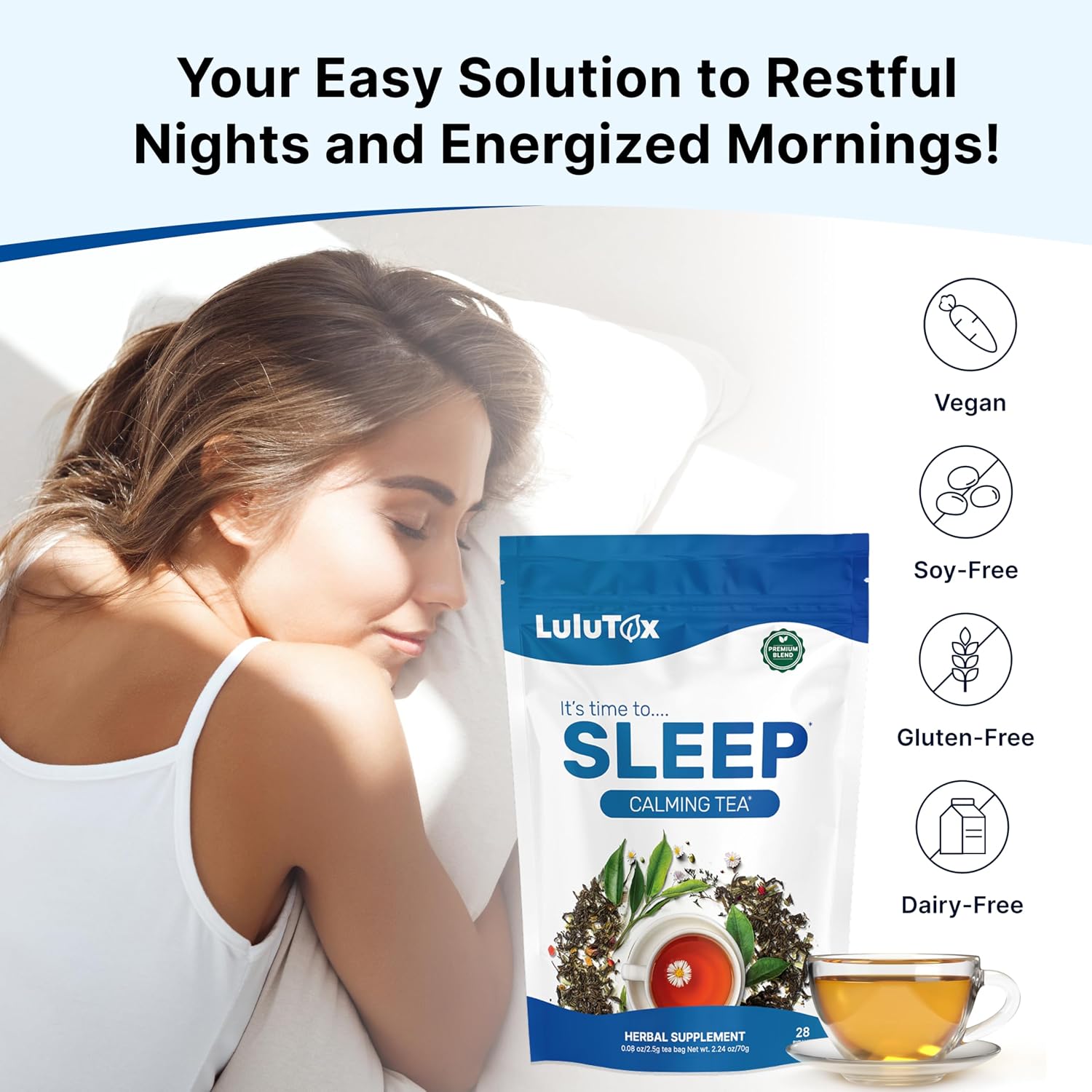 Wellamoon Sleep Patches & Lulutox Sleep Tea Bundle (28 Patches & 28 Servings)