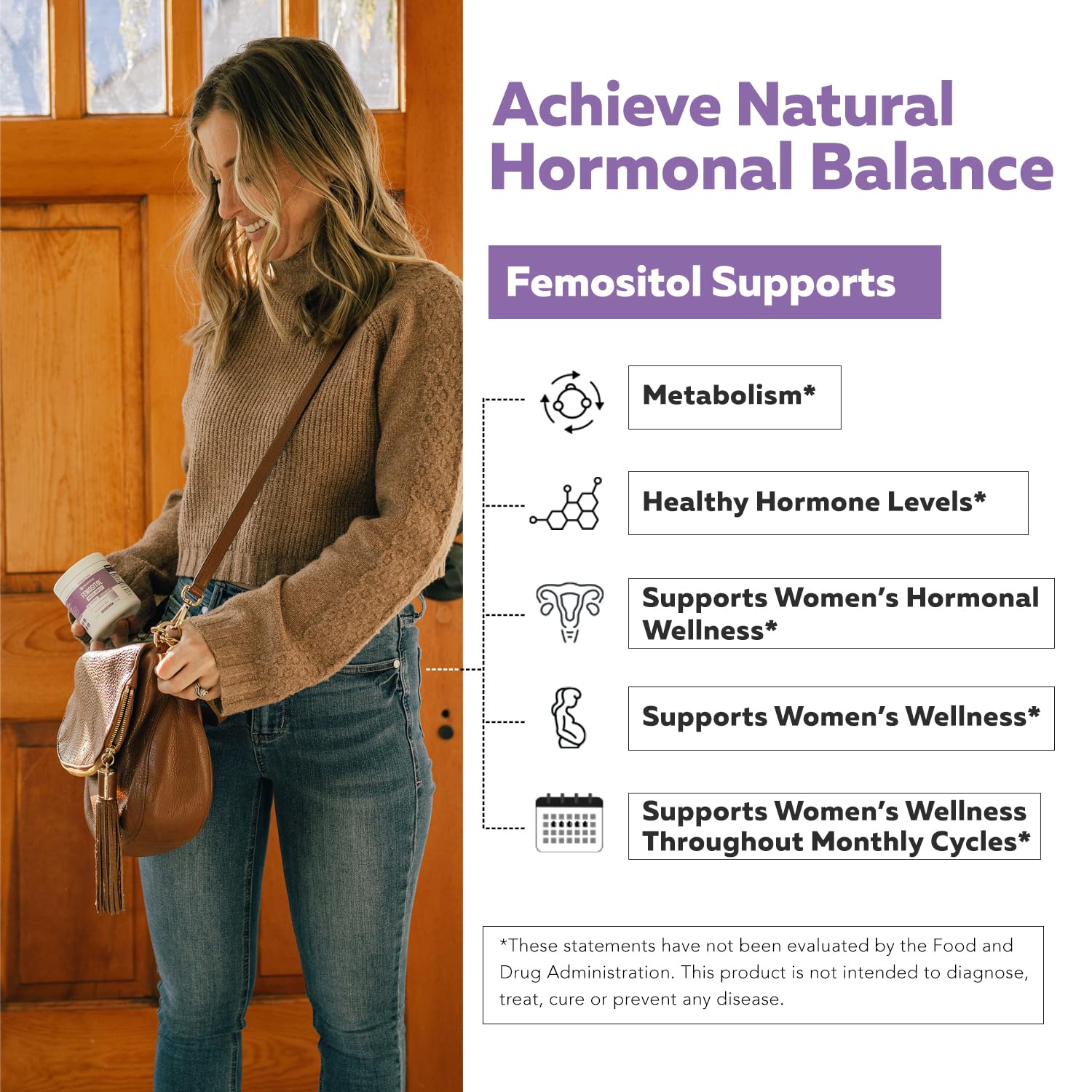 Femositol® Myo-Inositol & D-Chiro Inositol Complex Supplement - Clinically Validated 40:1 Ratio (Vitamin B8)| Hormonal Balance & Healthy Ovarian Function Support (90 Capsules – 30 Servings)
