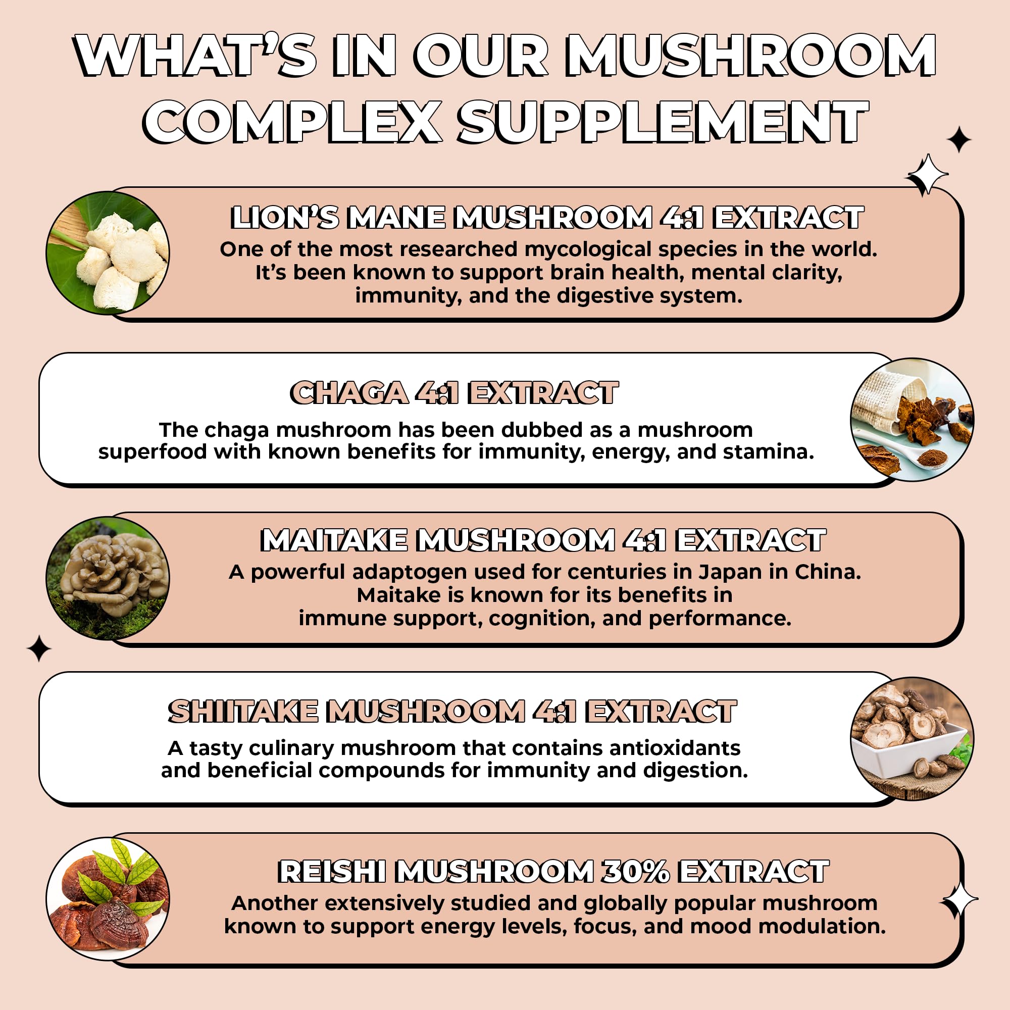 Future Kind Vegan Lion’s Mane Mushroom Complex - Brain Supplement with Chaga, Maitake, Shiitake, & Reishi, Supports Memory and Focus (30ct)