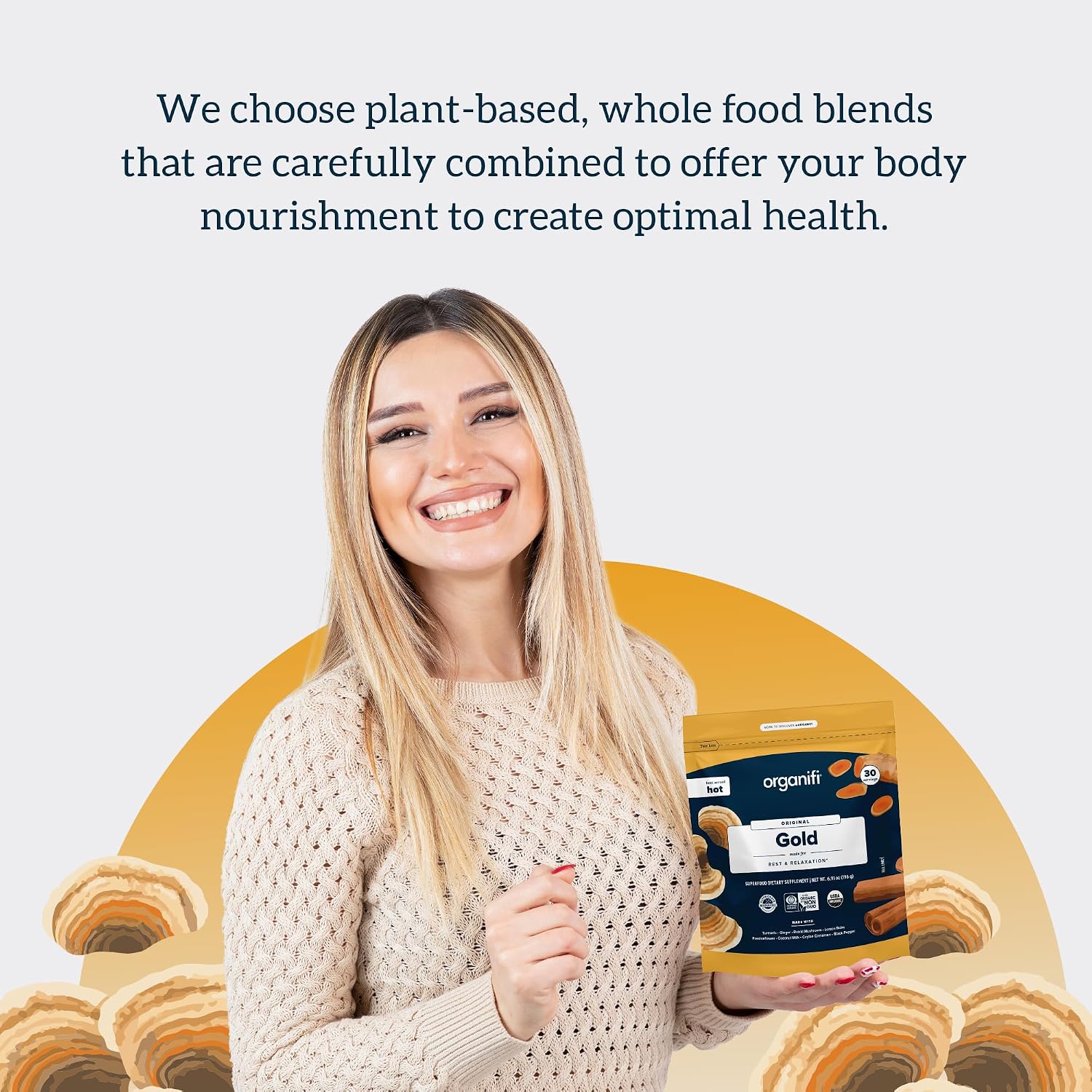 Organifi: Gold - Superfood Supplement Powder- 90 Servings (3 Pack) - Stress Support, Better Rest, Relaxation and Promotes Restful Sleep - Turmeric and Reishi Infused