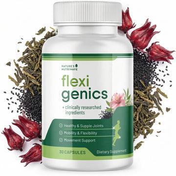 Flexigenics – Natural Support Formula with Green Tea Extract, Black Cumin Seed & Vitamin K2 – Non-GMO, Easy-to-Take – 30 Capsules, 1 Month Supply Nature’s NutriWaveBuy Supplements Australia