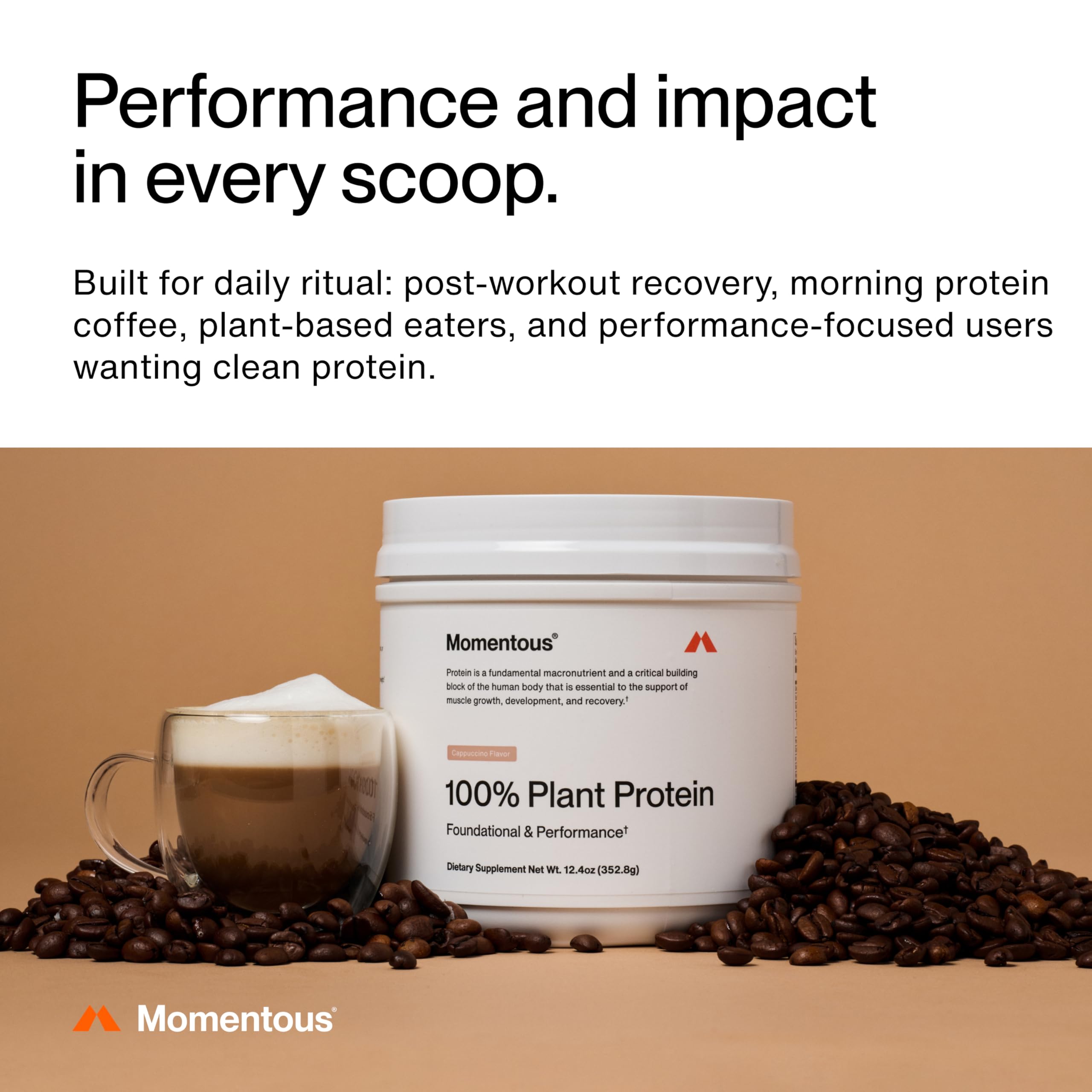 Momentous Vegan Protein Powder, 20g Pea & Rice Blend Protein, Chocolate | Complete Amino Acid Profile to Support Lean Muscle Growth, NSF Certified for Sport, Non-GMO & Gluten-Free (22 Servings)