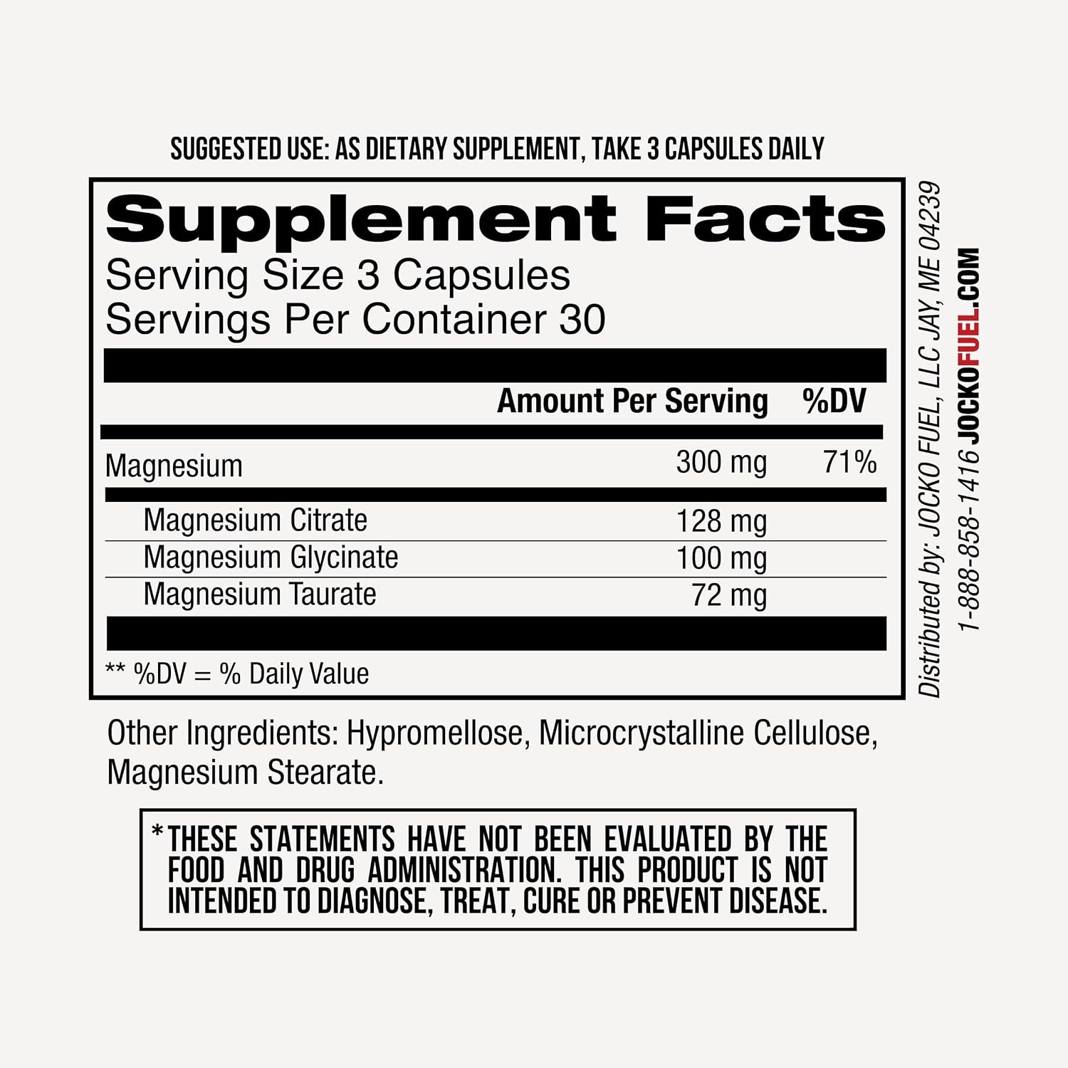 Jocko Fuel Magnesium Complex Supplement - Magnesium Glycinate, Citrate, & Taurate Capsules Dietary Supplement for Muscle Recovery & Relaxation, Heart, Nerve, Bone Support, & Sleep 30-Day Supply