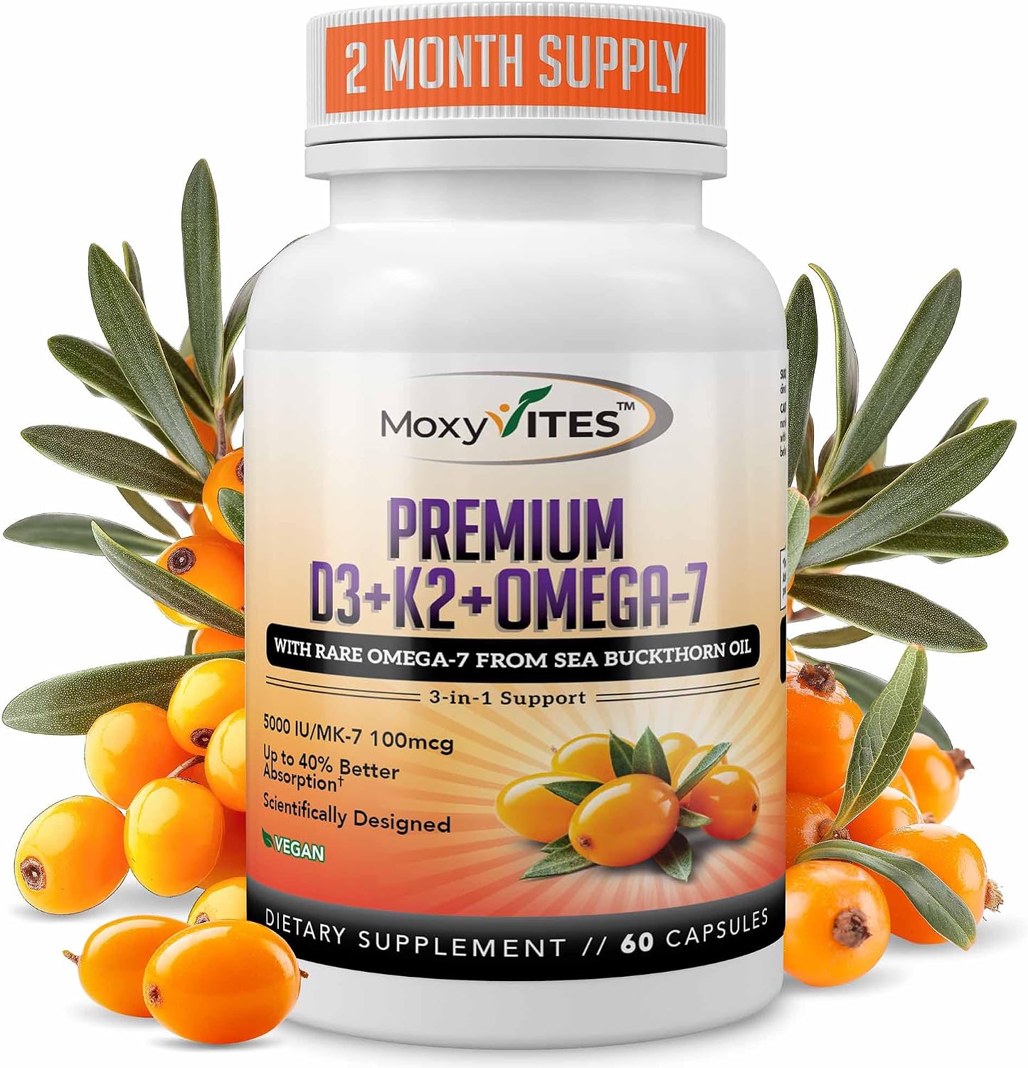 MoxyVites Liposomal Vitamin C with Organic Berries + Vitamin D3 K2 with Omega-7 Sea Buckthorn Oil – Immune Support, Antioxidant Protection, Bone & Heart Wellness – Premium Daily Wellness Pack