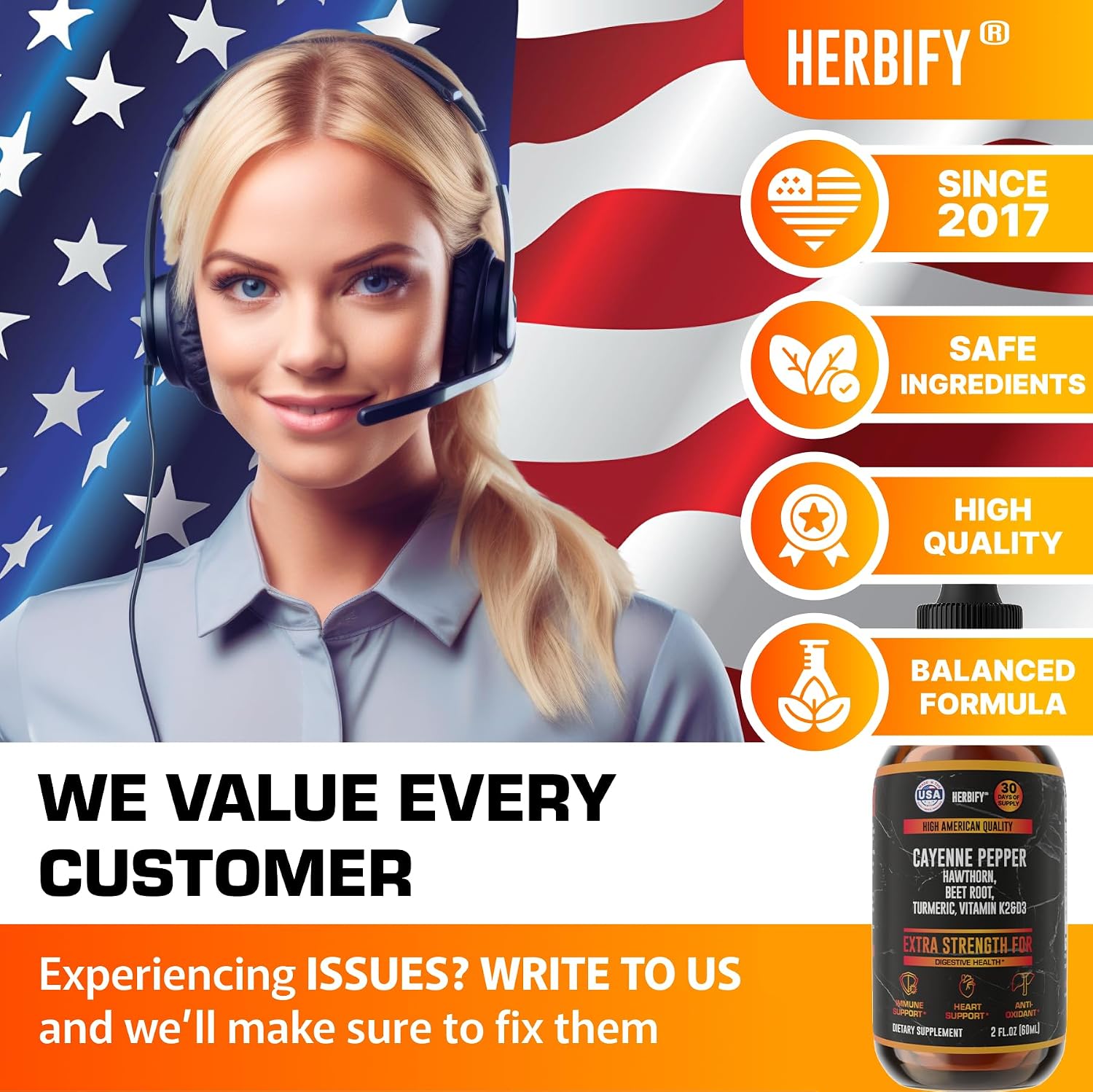 HERBIFY Bundle - Mullein Leaf Extract & Cayenne Pepper Drops - Lung Cleanse & Immune Support, Detox and Digestion Support