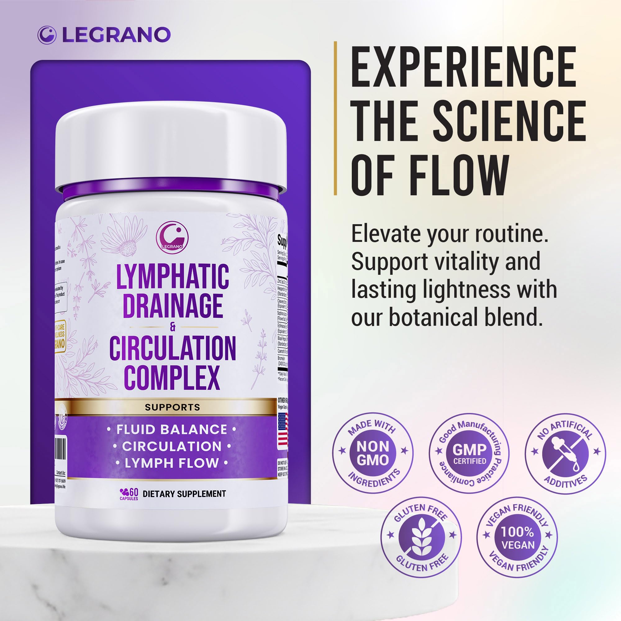 Advanced Lymphatic Drainage Supplements – Lymphatic Cleanse & Lymph System Support with Hesperidin, Rutin, Quercetin with Bromelain – Herbal Lymphatic Support Formula – 60 Capsules LEGRANO buy supplements Au