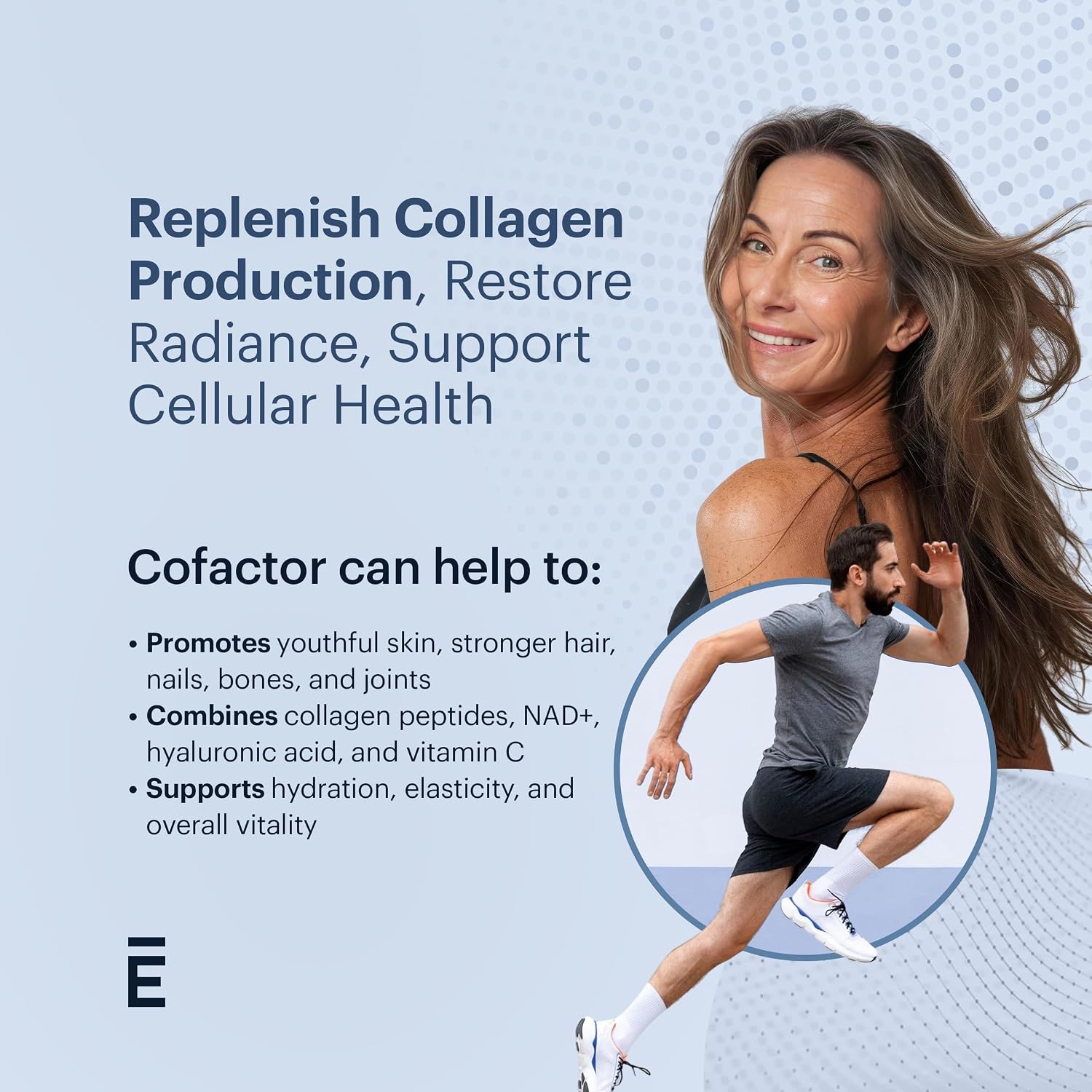 ELYSIUM Cofactor – 4-in-1 Collagen Peptides Powder w/NAD+, Hyaluronic Acid & Vitamin C for Skin, Hair, Nails, Joints & Cellular Health, Collagen Supplements for Men & Women – Unflavored, 28 Servings